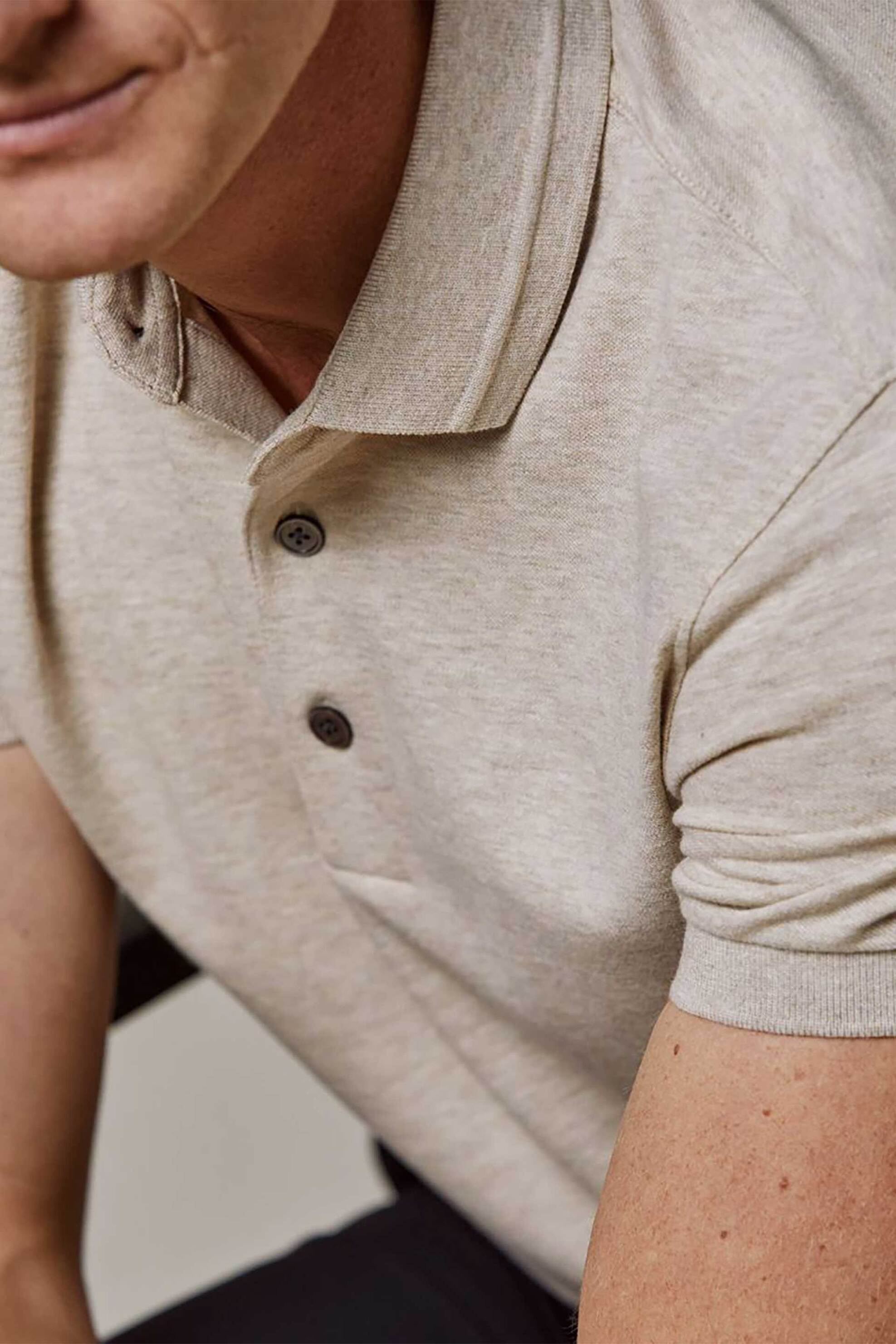 Profuomo ανδρική κοντομάνικη πόλο μπλούζα stretch Normal Fit - PPVJ10041H Μπεζ φωτογραφία