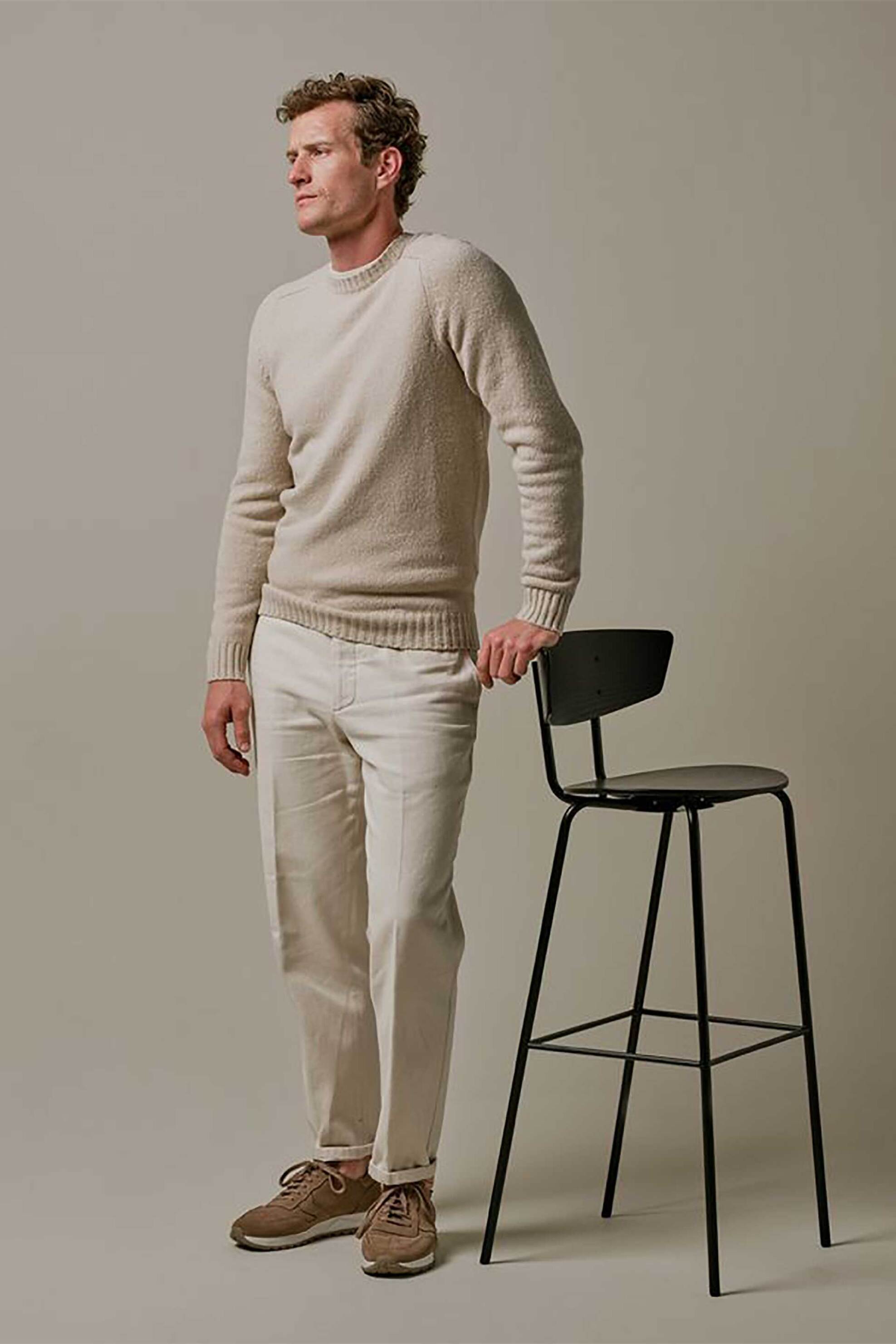 Profuomo ανδρικό chino παντελόνι Loose Fit - PPVQ30021A Κρέμ