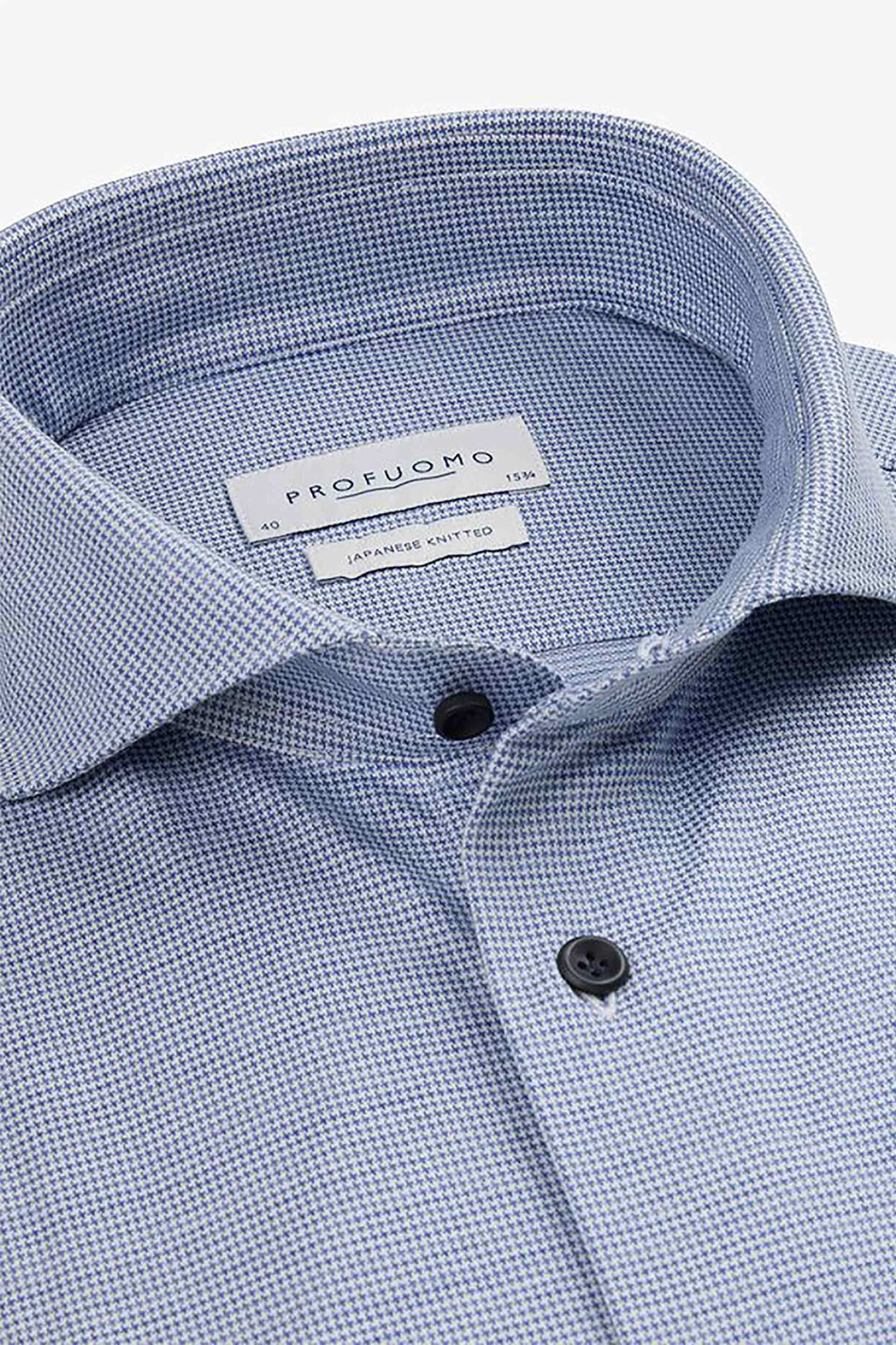 Profuomo ανδρικό πουκάμισο με μικροσχέδιο Japanese knitted Slim Fit - PPVH30048A Μπλε φωτογραφία