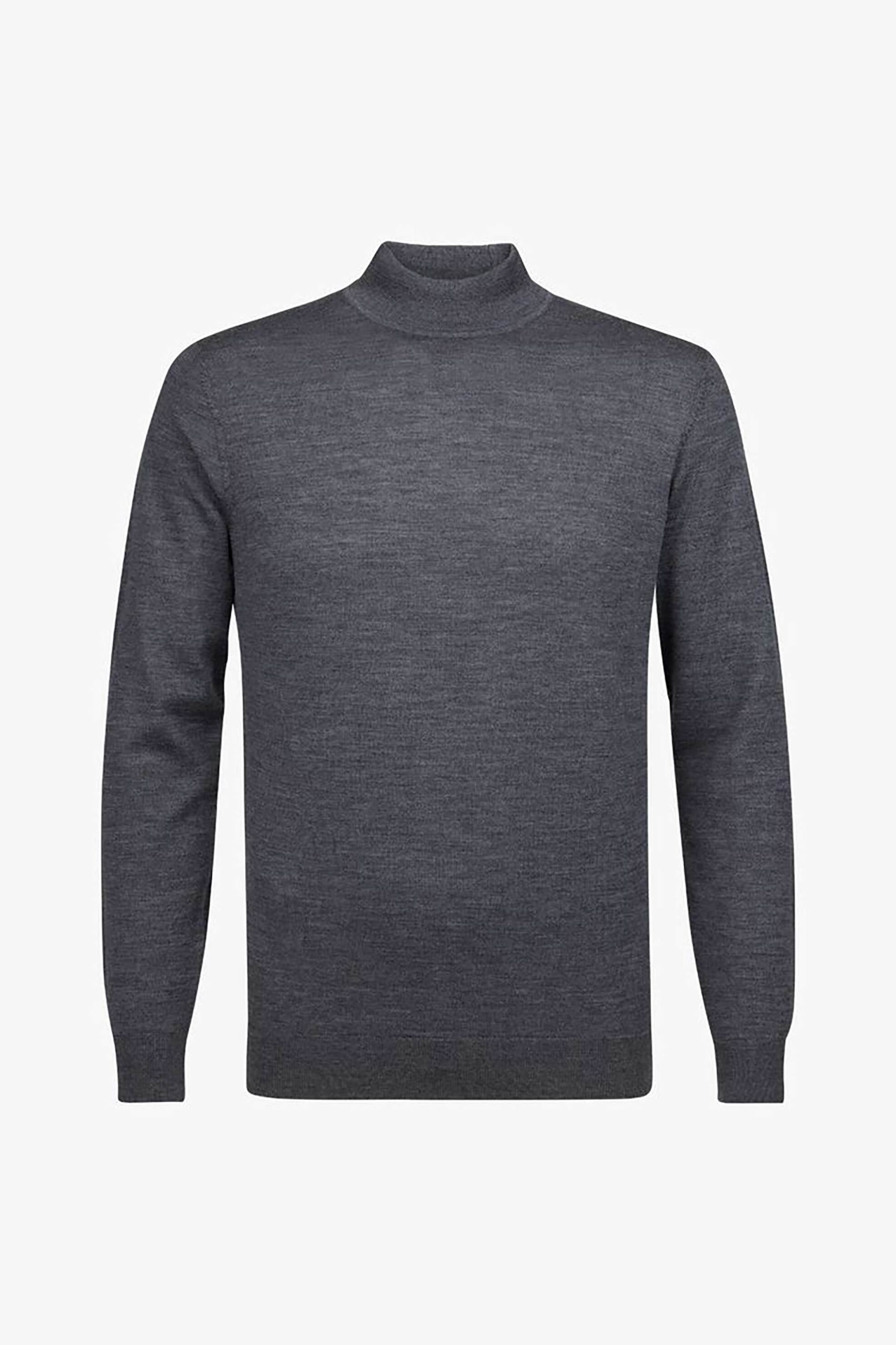 Profuomo ανδρικό μαλλινο πουλόβερ μονόχρωμο με ψηλό λαιμό Regular Fit - PPVJ30004B Ανθρακί φωτογραφία