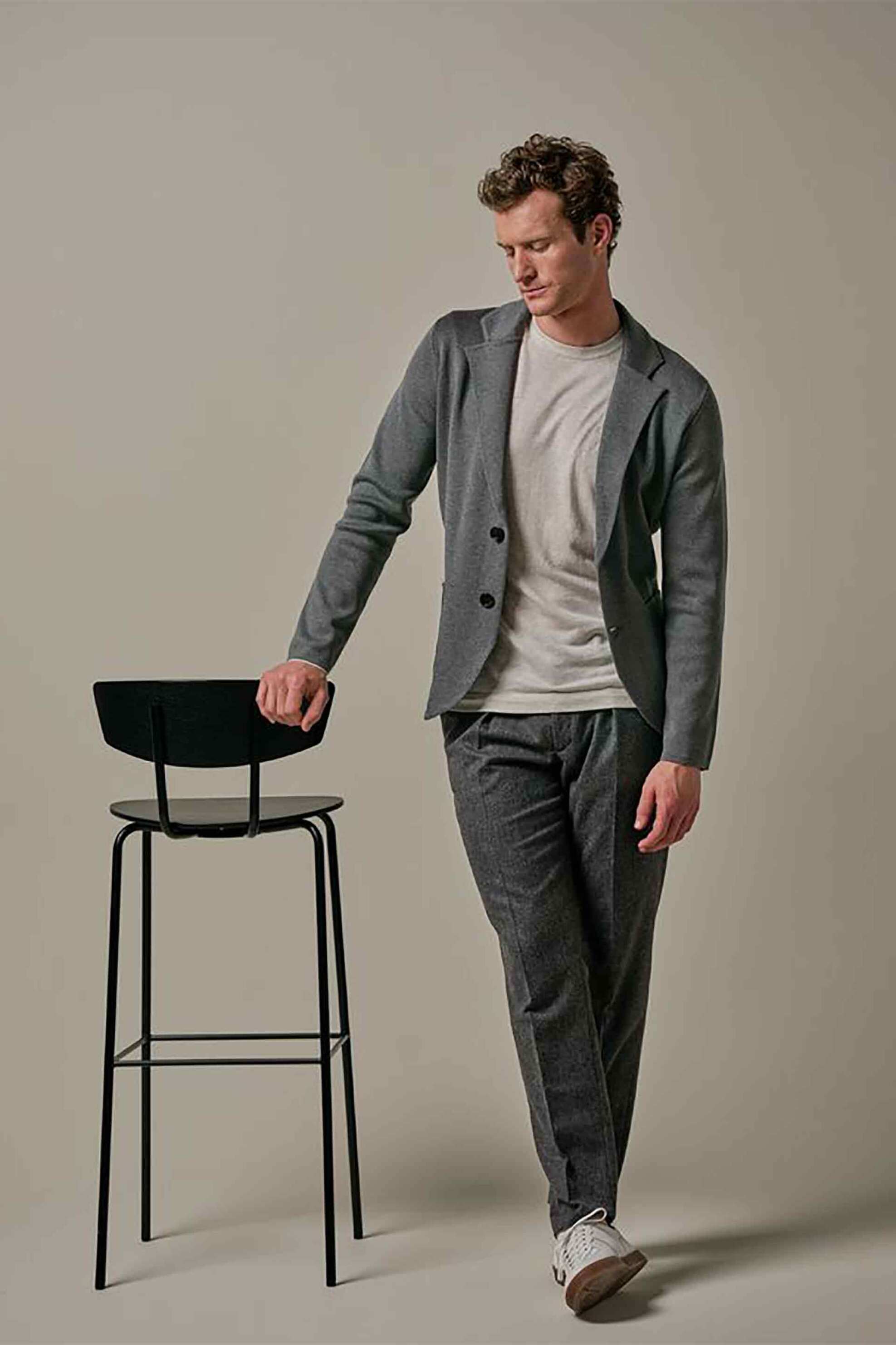 Profuomo ανδρικό σακάκι Normal Fit - PPVP30010B Γκρι