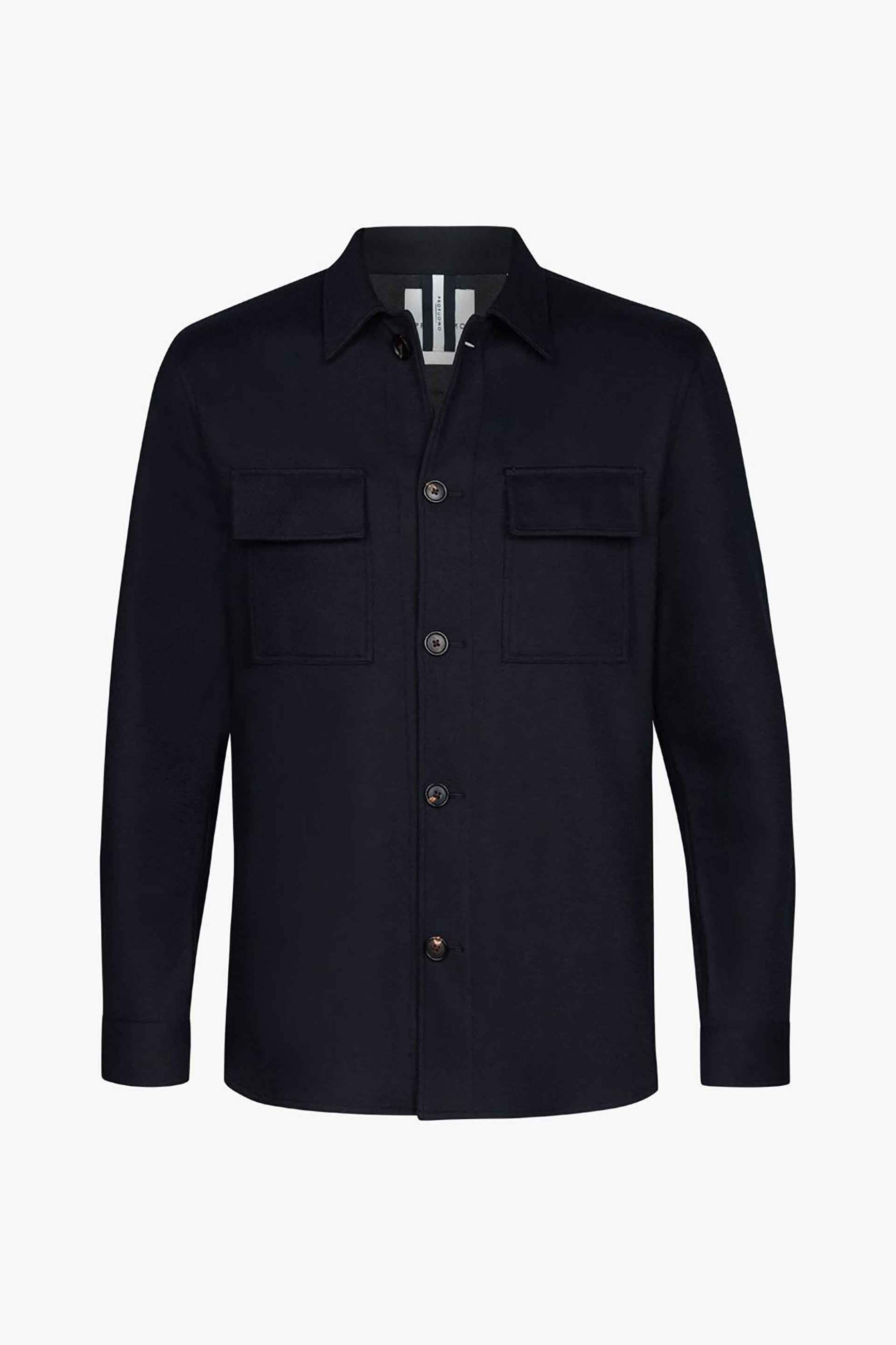 Profuomo ανδρικό πλεκτό overshirt με τσέπες Normal Fit - PPVF30003A Σκούρο Μπλε φωτογραφία