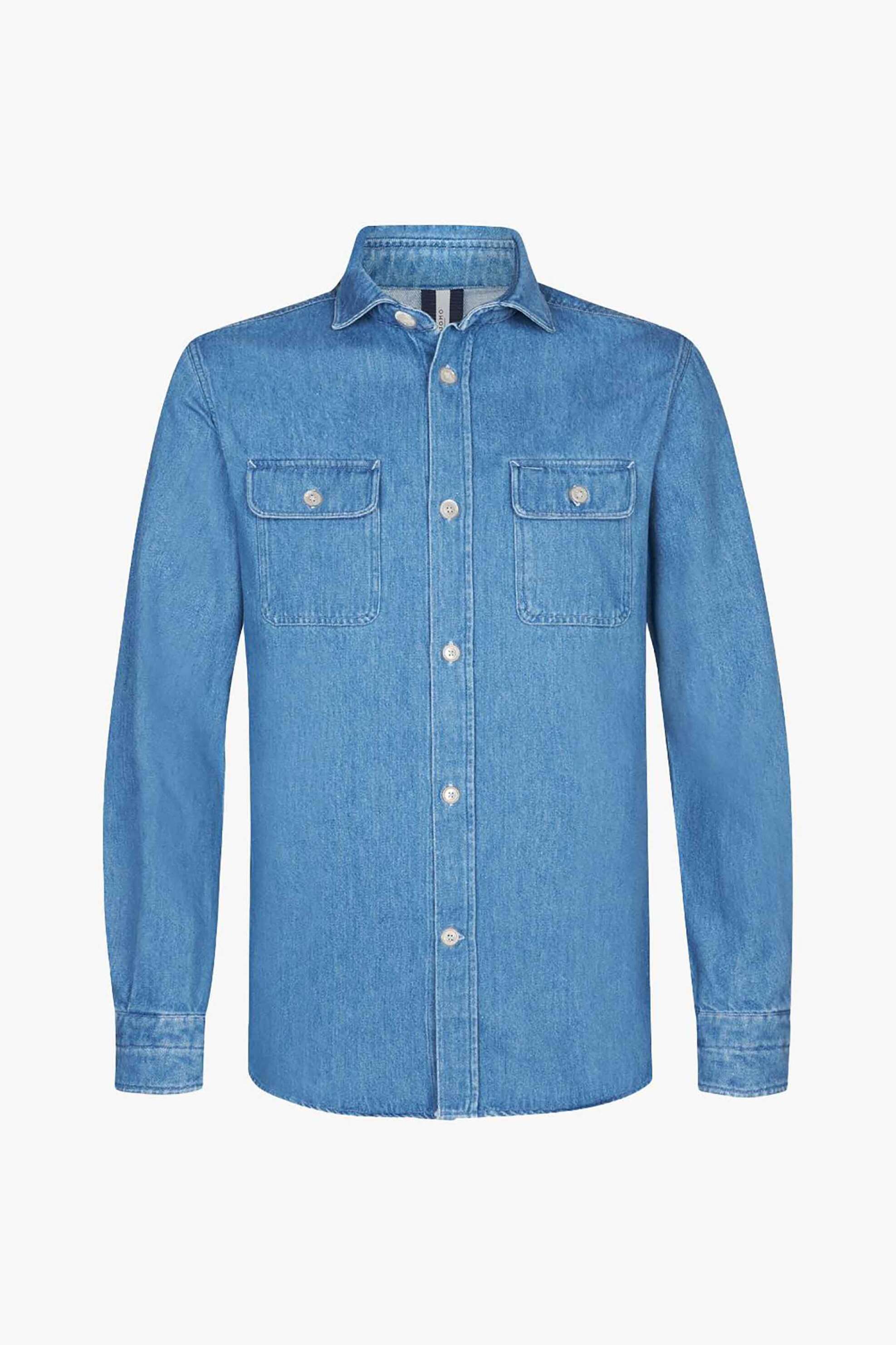 Profuomo ανδρικό denim overshirt Relaxed Fit - PPVH30063A Denim Blue φωτογραφία