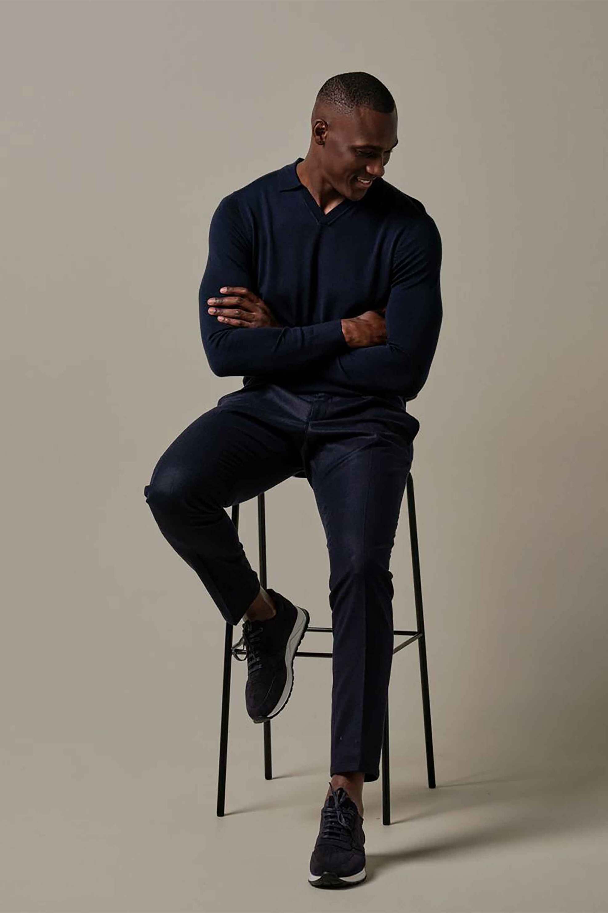 Profuomo ανδρικό παντελόνι flannel Relaxed Fit - PPVQ30019A Σκούρο Μπλε