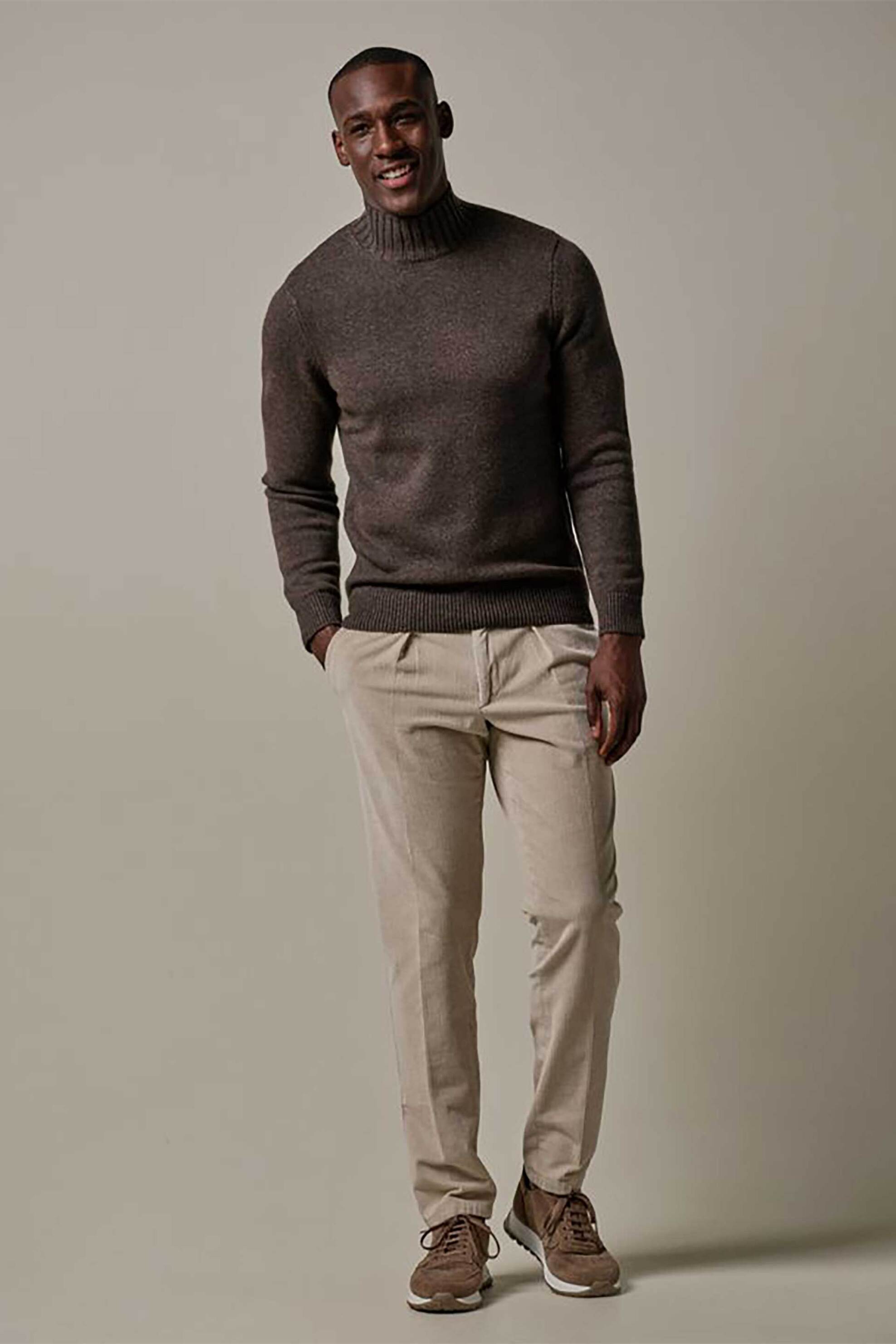 Profuomo ανδρικό κοτλέ παντελόνι Relaxed Fit - PPVQ30020A Μπεζ