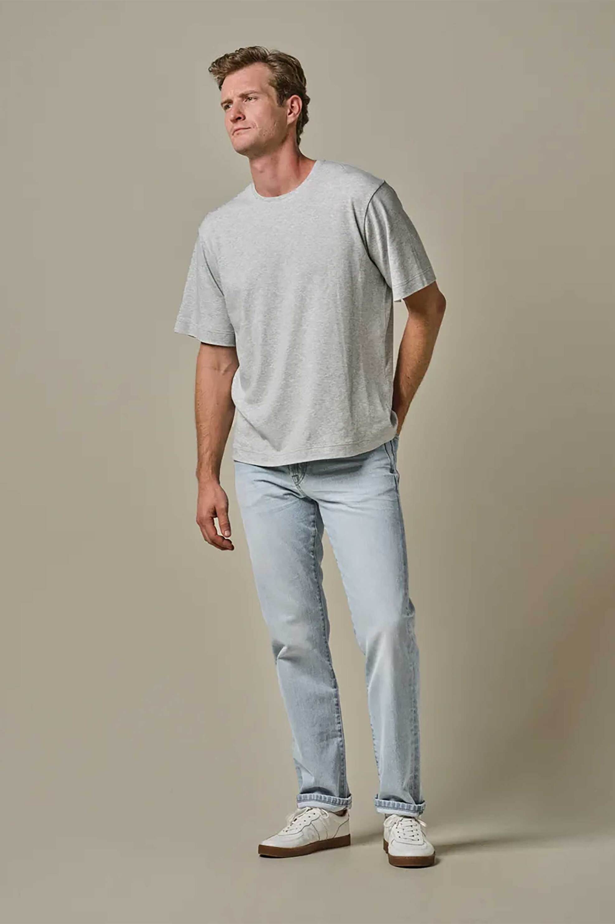 Profuomo ανδρικό τζιν παντελόνι πεντάτσεπο Relaxed Fit - PPWQ10040A Μπλε Ανοιχτό