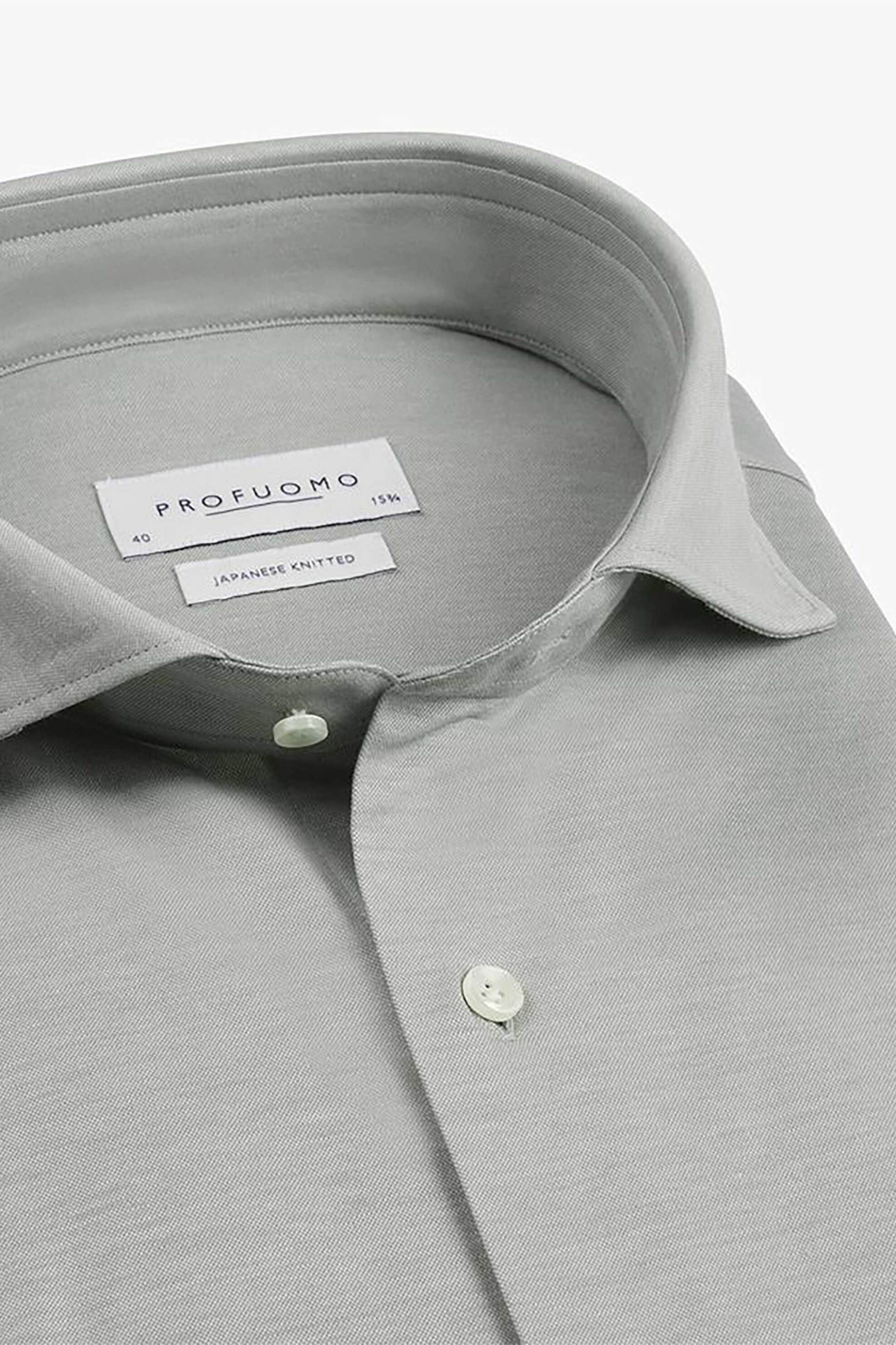 Profuomo Ανδρικό Πουκάμισο Μονόχρωμο Japanese Knitted Slim Fit - Ppwh10002F Πράσινο Ανοιχτό