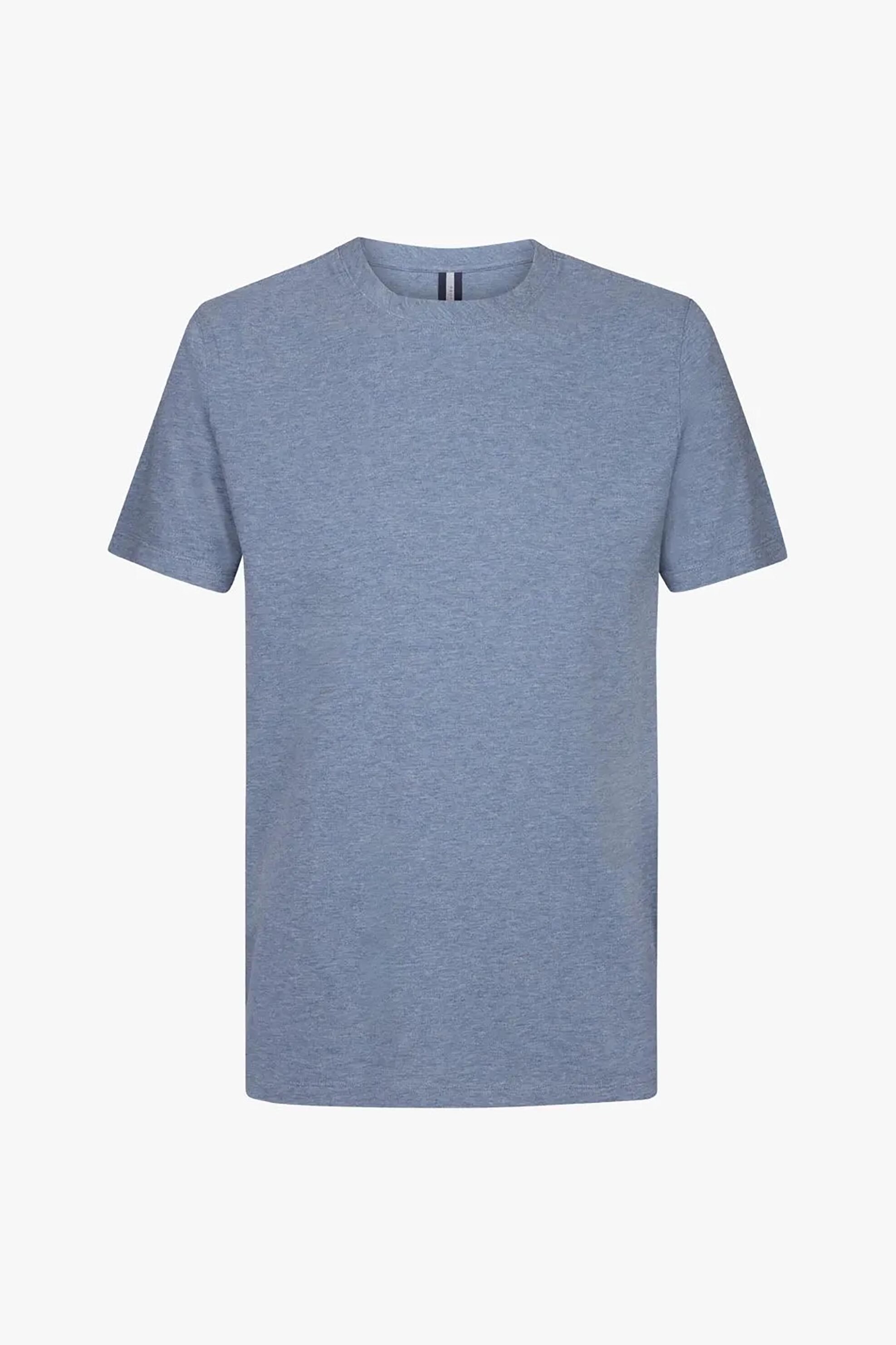Profuomo ανδρικό T-shirt πικέ μονόχρωμο Normal Fit - PPWT10004I Μπλε