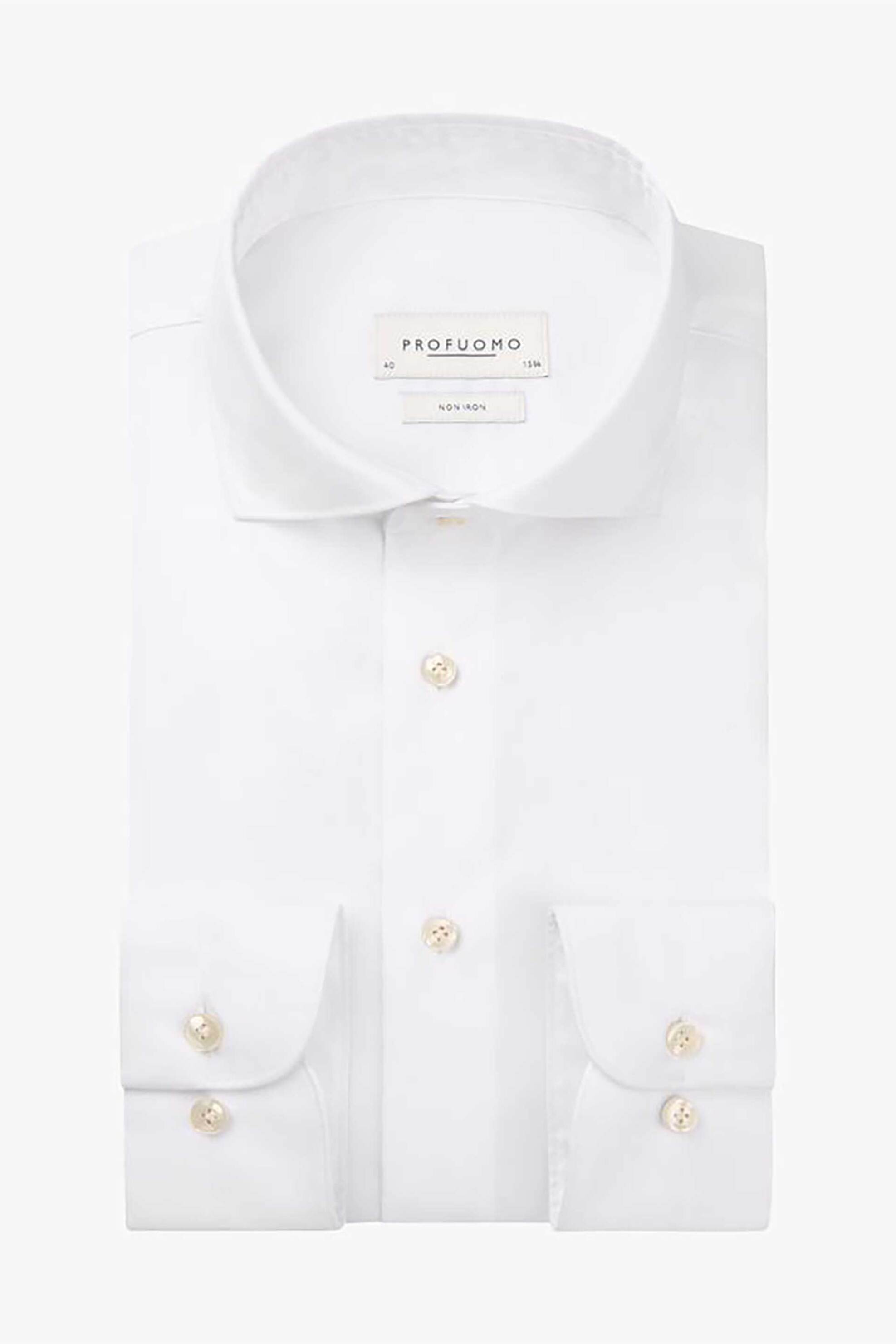 Profuomo ανδρικό πουκάμισο μονόχρωμο Slim Fit - PP2H00010A Λευκό