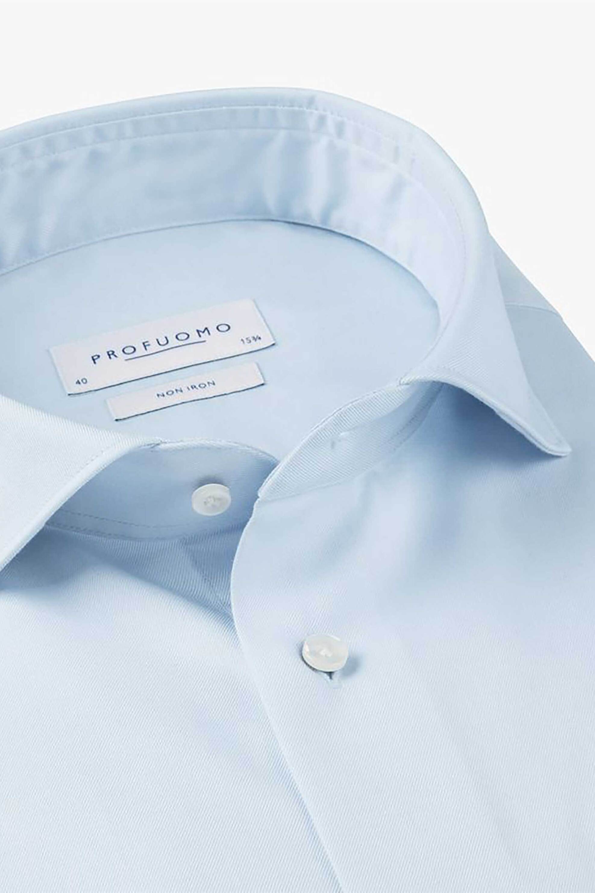 Profuomo ανδρικό πουκάμισο μονόχρωμο Slim Fit - PP2H00010B Μπλε Ανοιχτό φωτογραφία