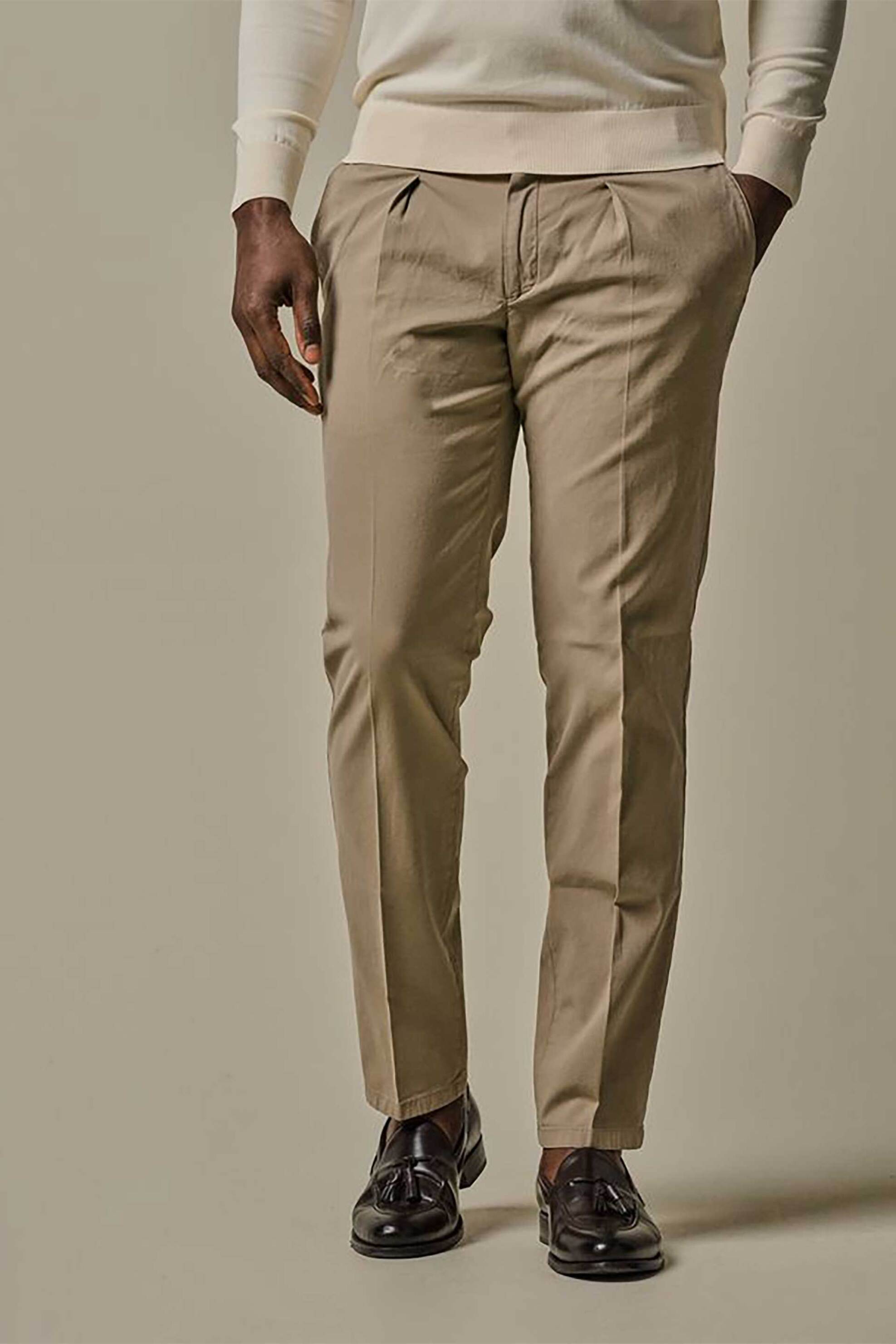 Profuomo ανδρικό chino παντελόνι Relaxed Fit - PP2Q00004B Μπεζ φωτογραφία