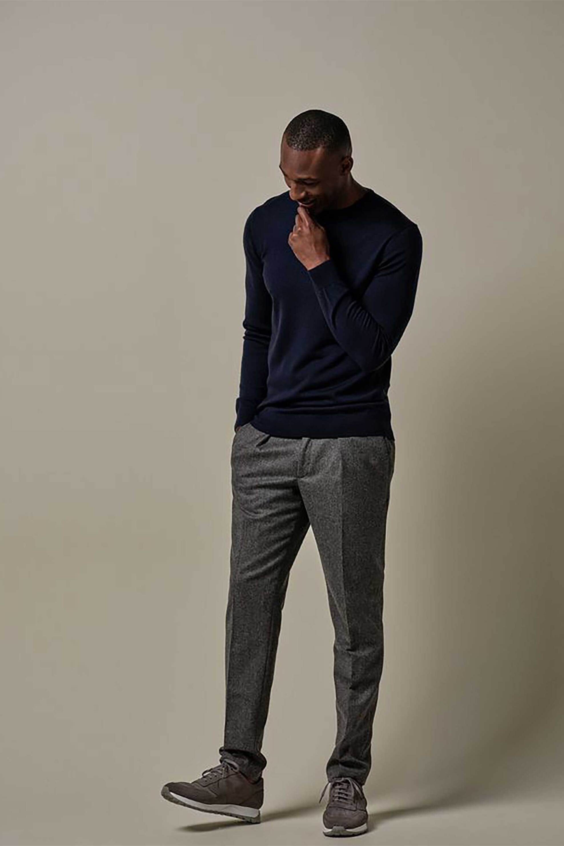 Profuomo ανδρική μάλλινη μπλούζα μονόχρωμή Regular Fit - PP2J00011A Σκούρο Μπλε φωτογραφία