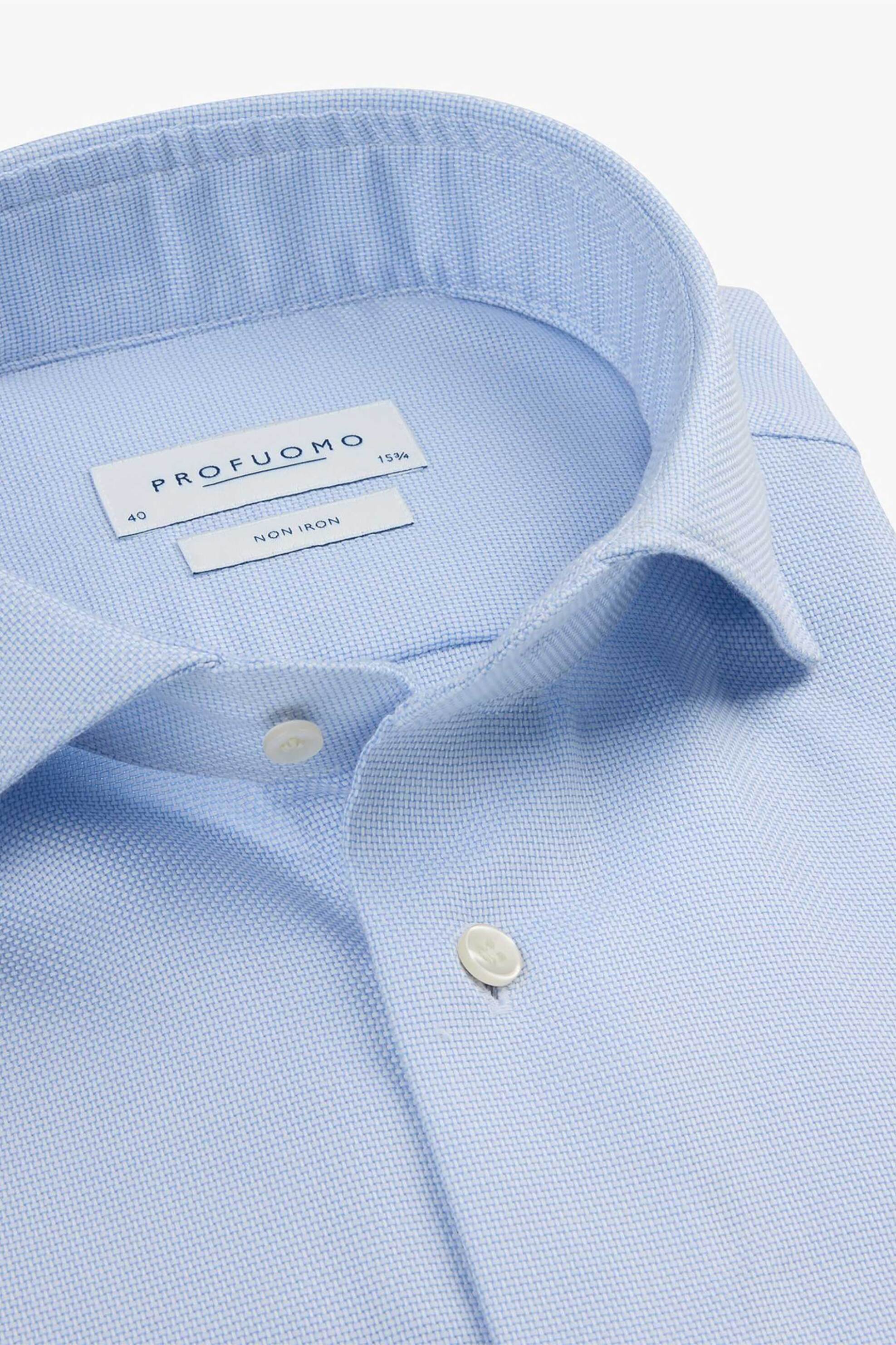 Profuomo ανδρικό πουκάμισο μονόχρωμο Slim Fit - PPWH30001A Μπλε Ανοιχτό φωτογραφία