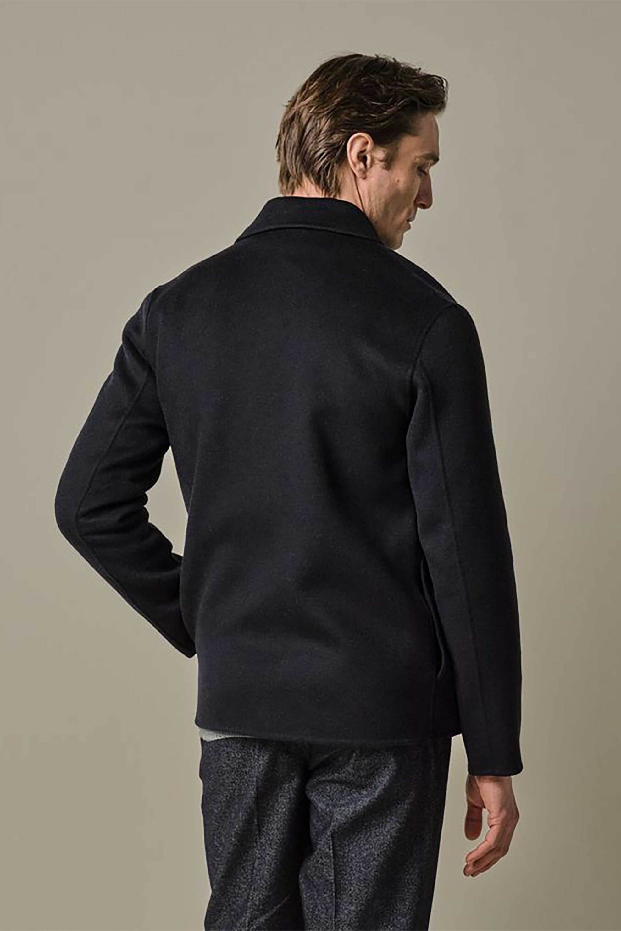 Profuomo ανδρικό overshirt μονόχρωμο με τσέπη Normal Fit - PPWF30013B Σκούρο Μπλε φωτογραφία