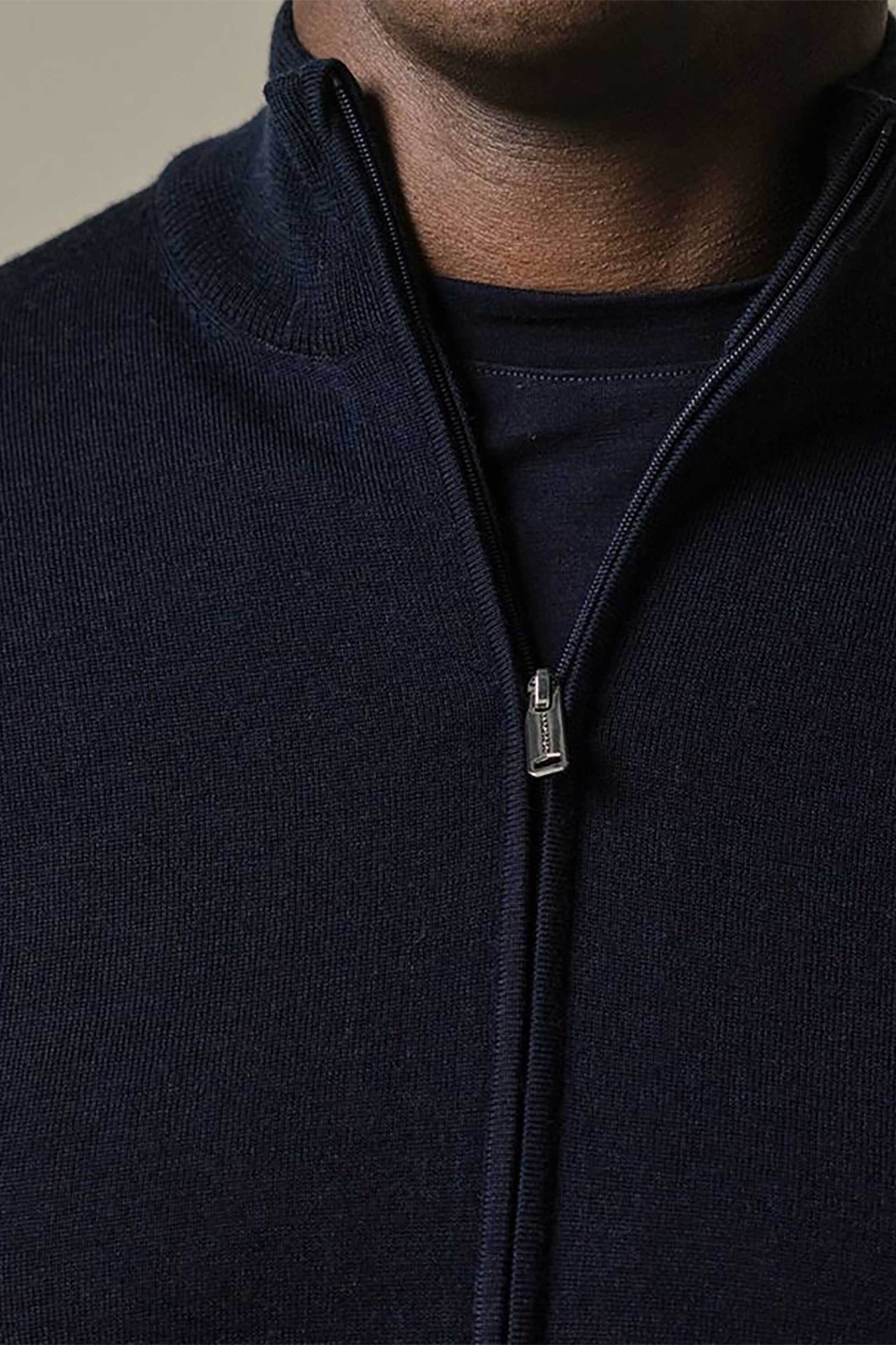 Profuomo ανδρική μάλλινη ζακέτα Regular Fit - PPWJ30006H Σκούρο Μπλε φωτογραφία