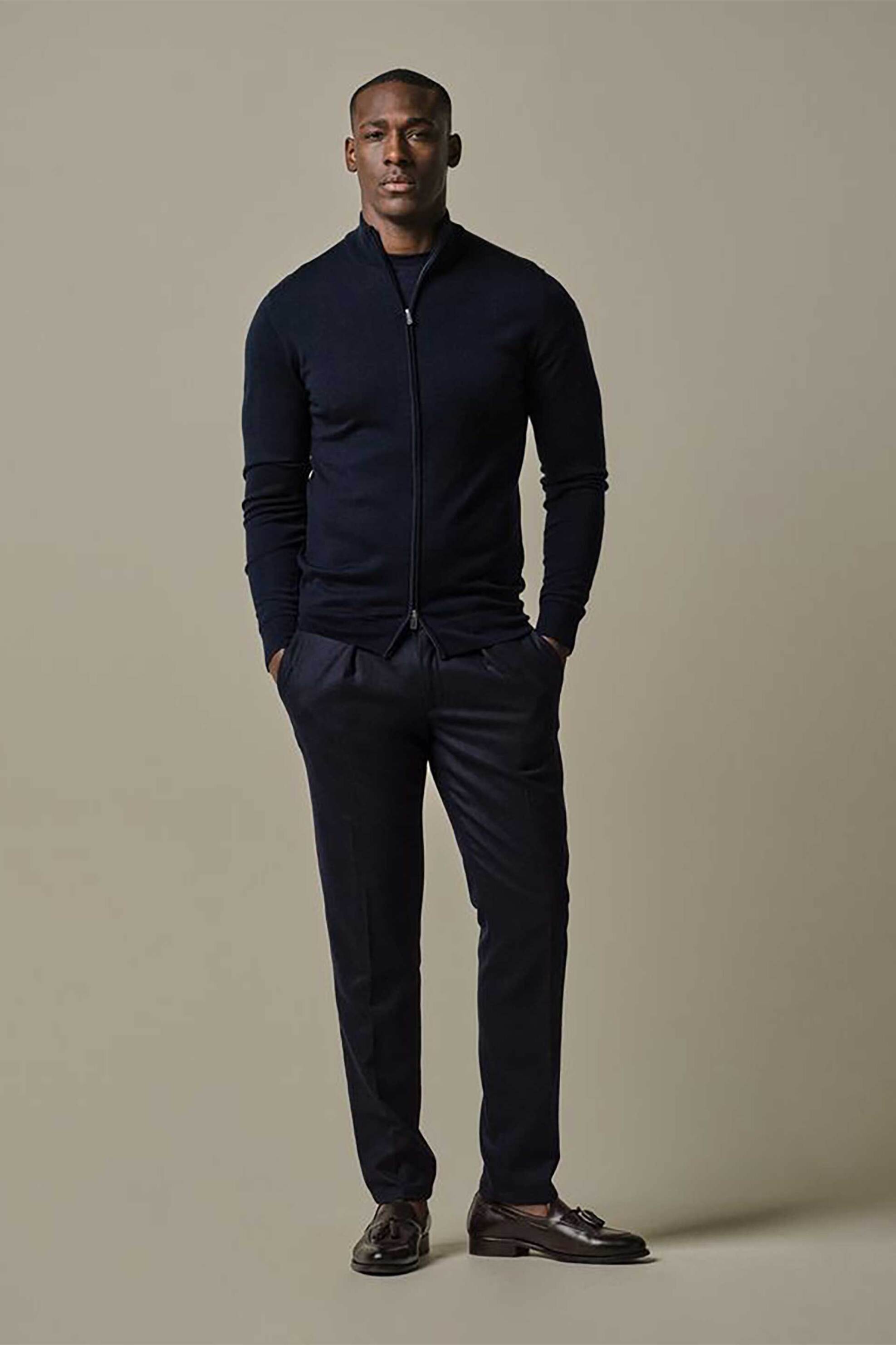 Profuomo ανδρική μάλλινη ζακέτα Regular Fit - PPWJ30006H Σκούρο Μπλε φωτογραφία