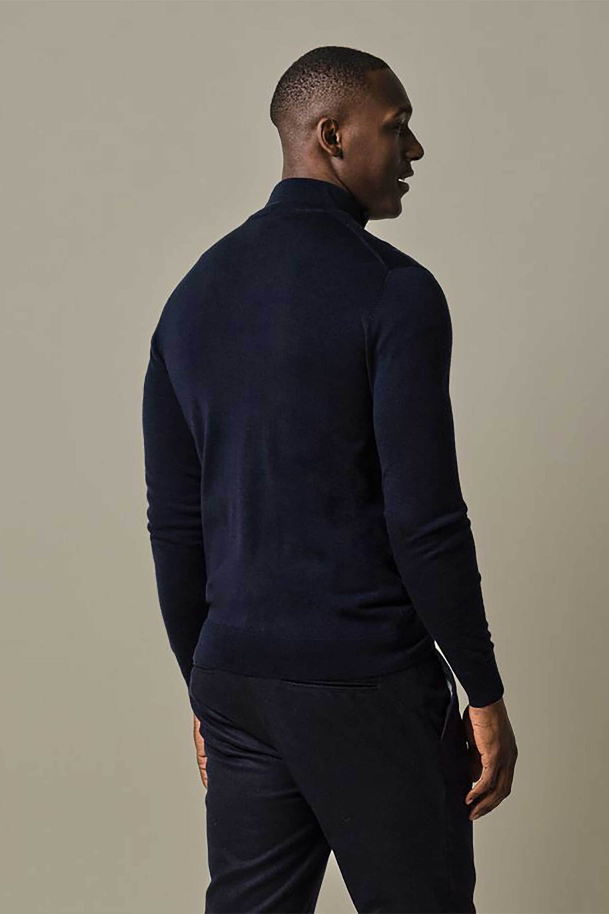 Profuomo ανδρική μάλλινη ζακέτα Regular Fit - PPWJ30006H Σκούρο Μπλε φωτογραφία