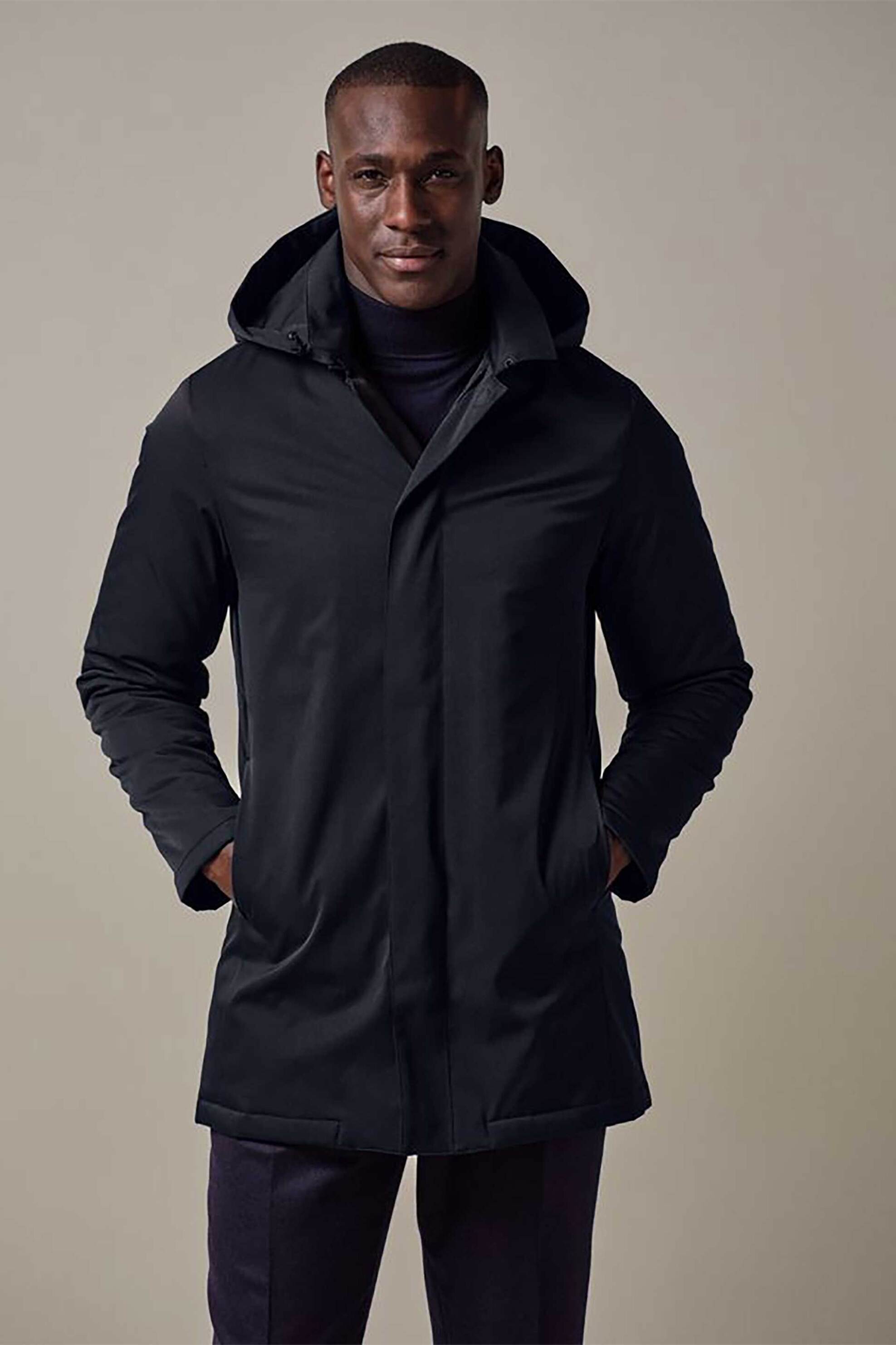 Profuomo ανδρικό αντιανεμικό μπουφάν μονόχρωμο Normal Fit - PPWU30004E Σκούρο Μπλε