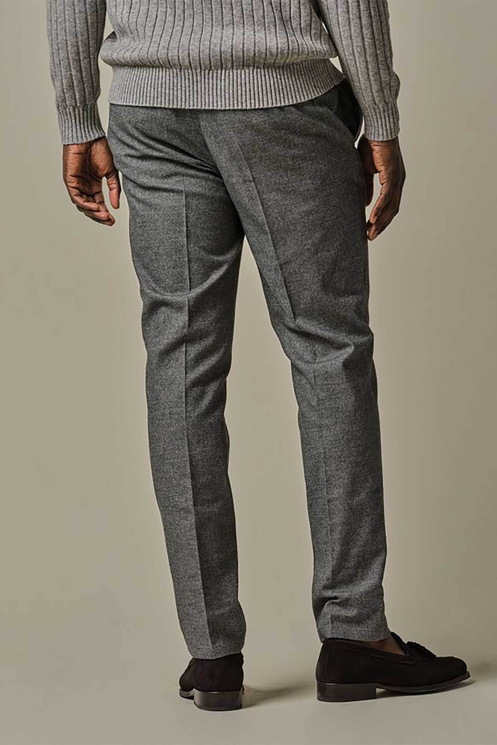 Profuomo ανδρικό παντελόνι flannel Regular Fit - PPWQ30009C Γκρι φωτογραφία