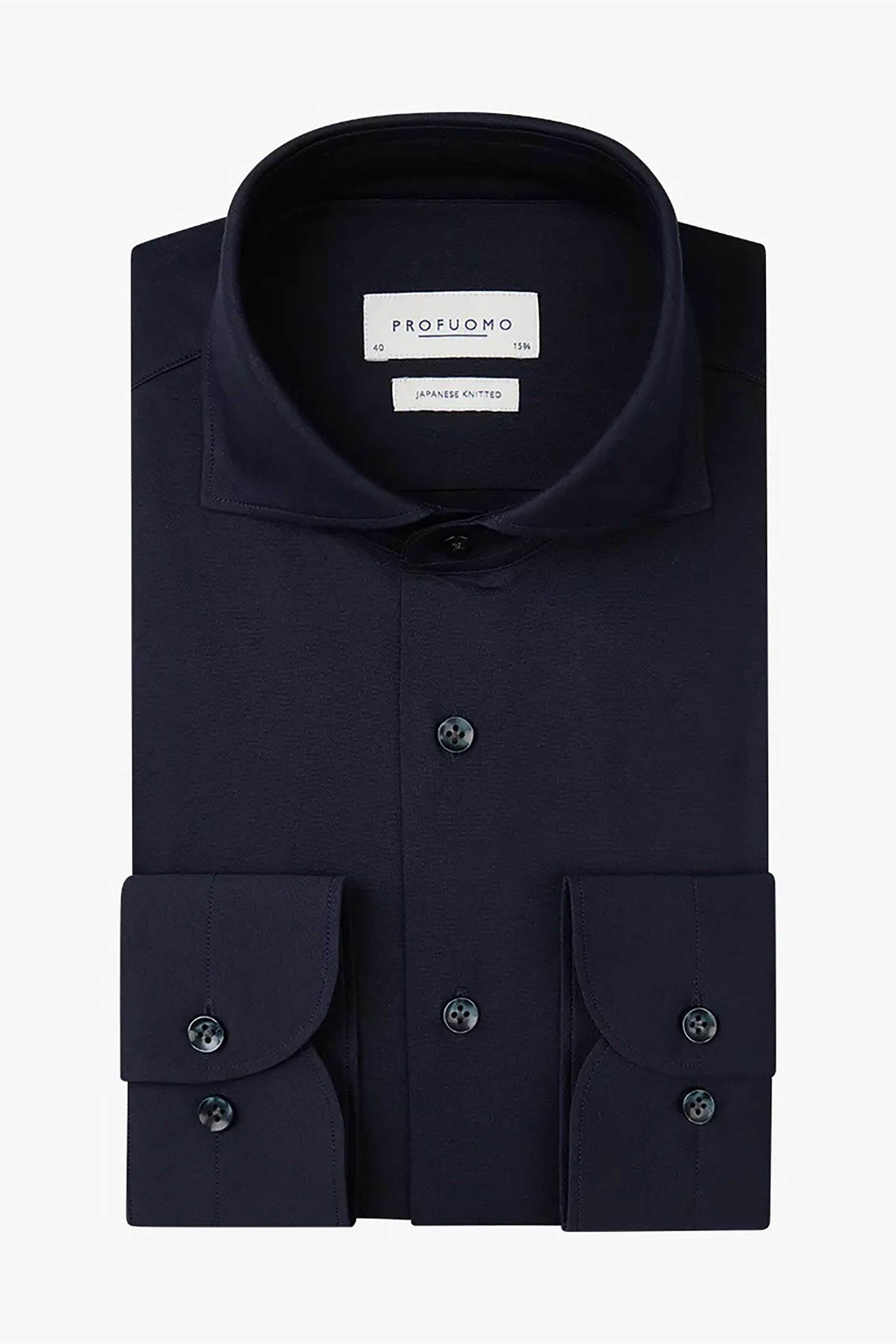 Profuomo Ανδρικό Πουκάμισο Μονόχρωμο Slim Fit - Pp2H00008C Μπλε Σκούρο