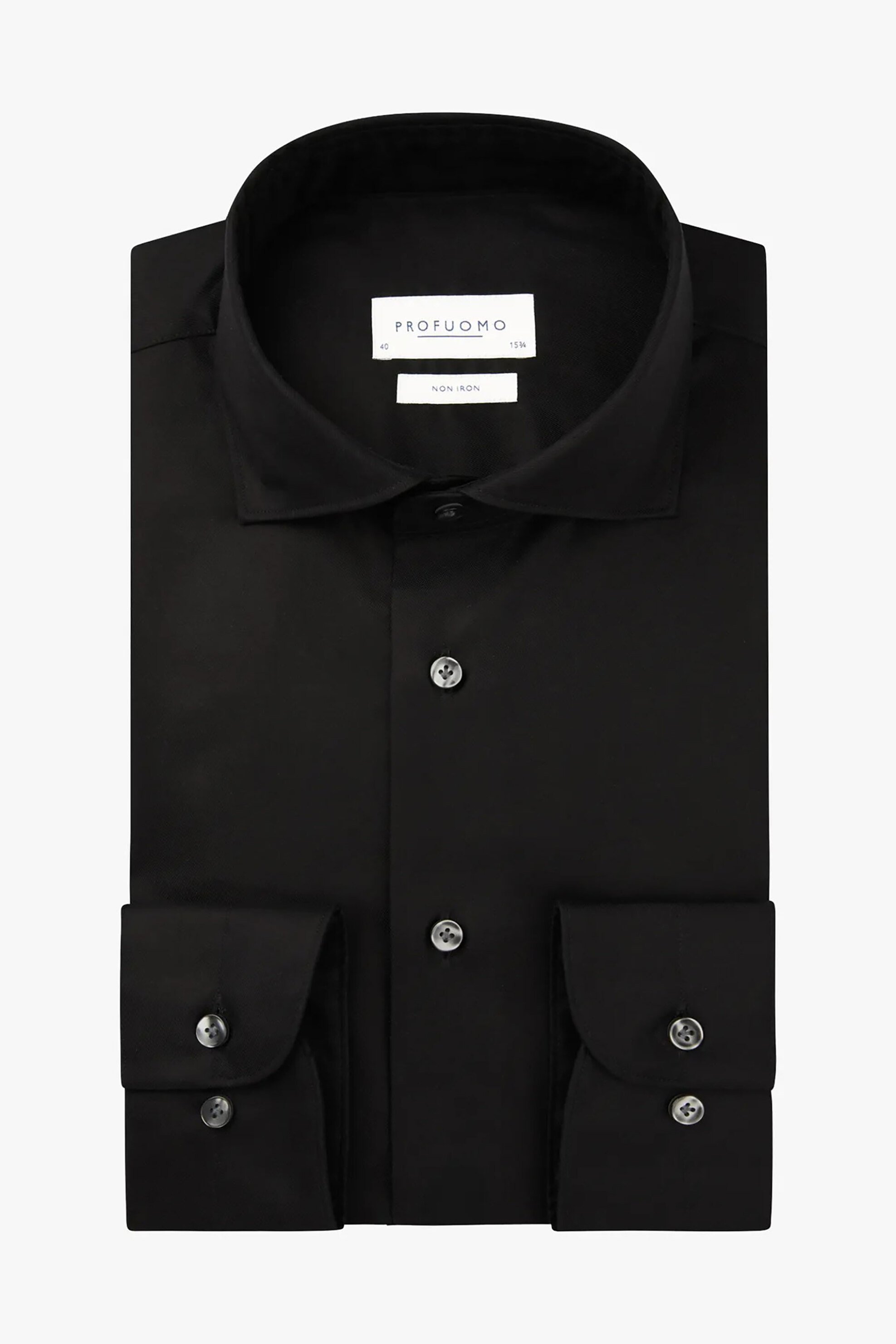 Profuomo ανδρικό πουκάμισο μονόχρωμο Slim Fit - PP2H00010D Μαύρο