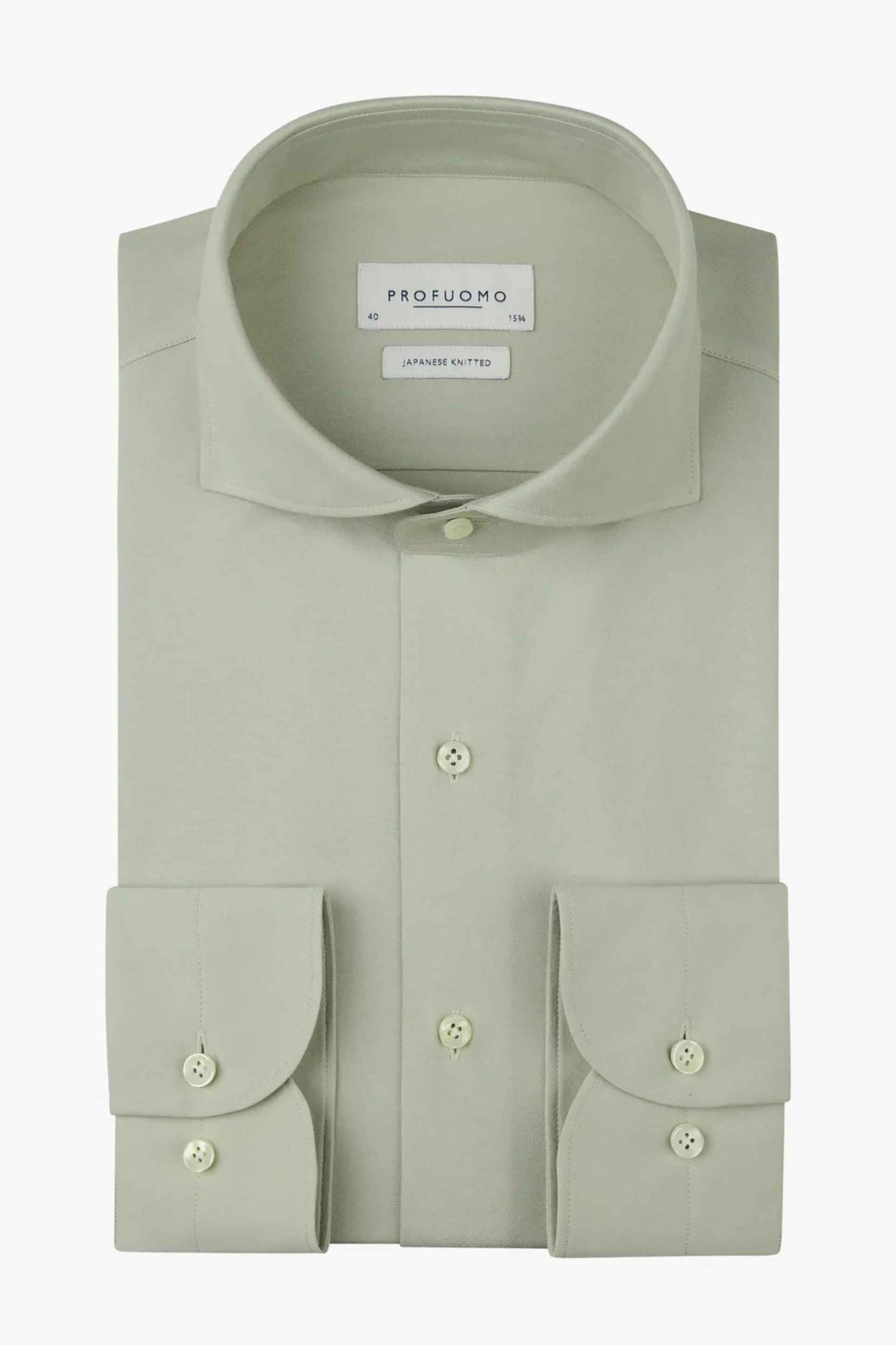 Profuomo ανδρικό πουκάμισο μονόχρωμο Slim Fit - PPXH10032E Πράσινο Ανοιχτό