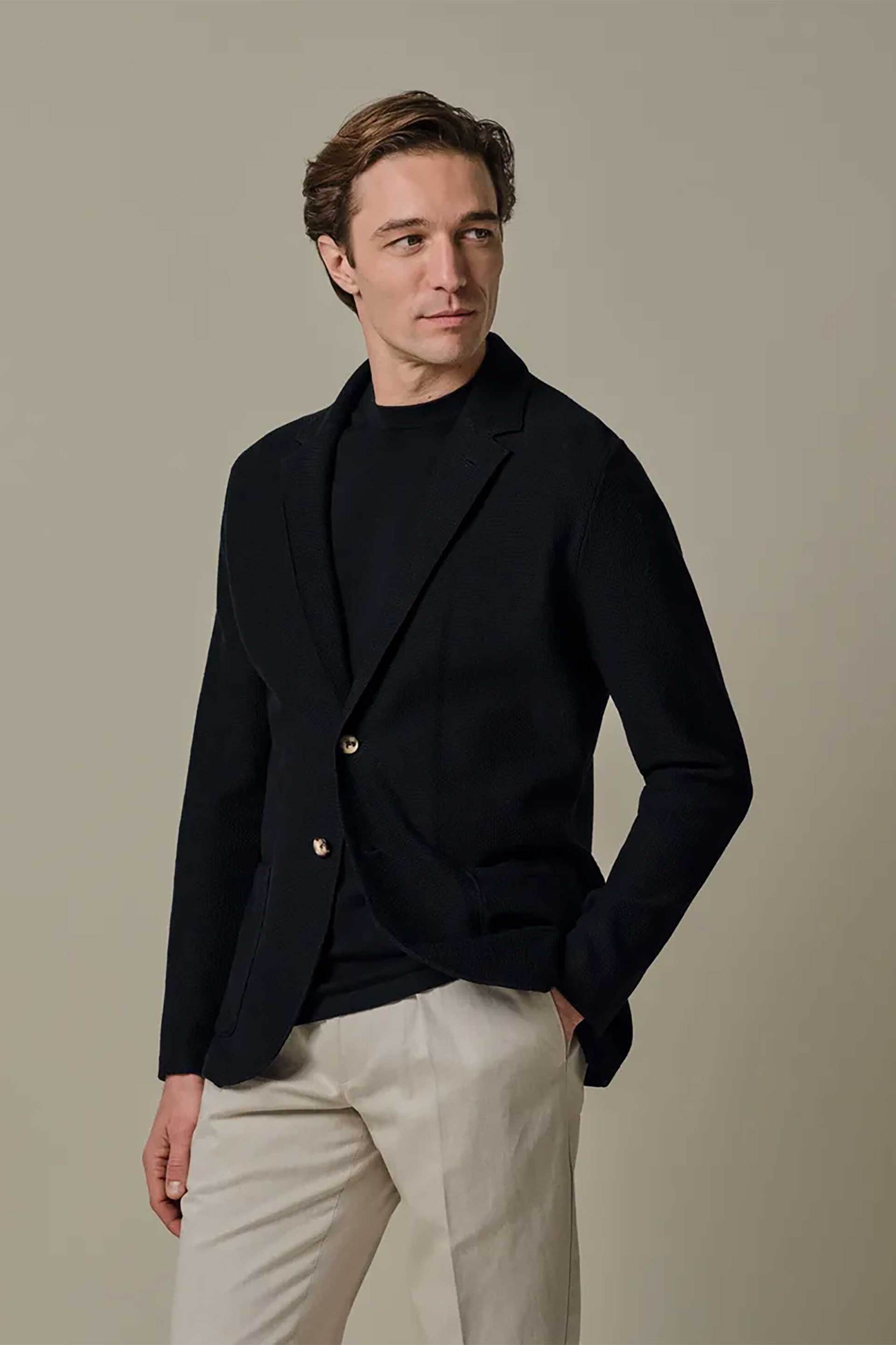 Profuomo ανδρικό σακάκι textured Regular Fit - PPXP10011A Σκούρο Μπλε