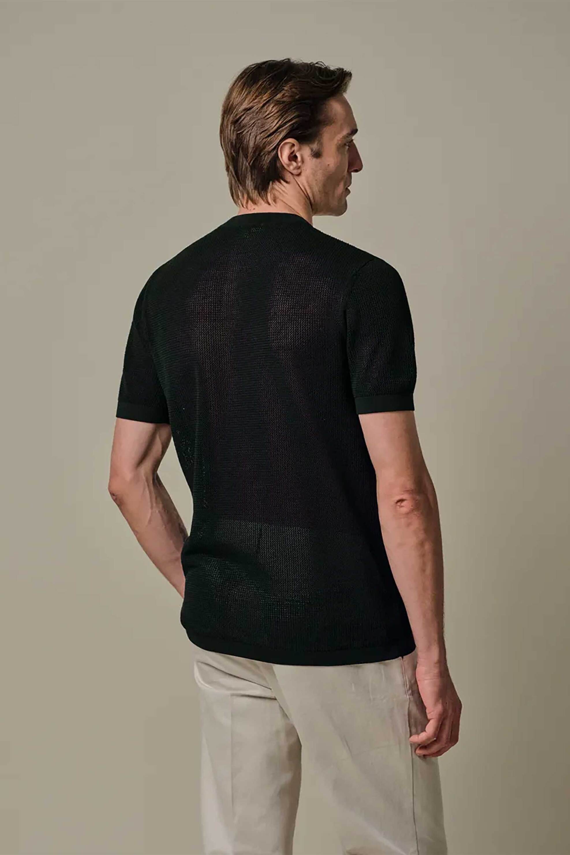 Profuomo Ανδρικό T-Shirt Structured Regular Fit - Ppxt10011A Σκούρο Μπλε