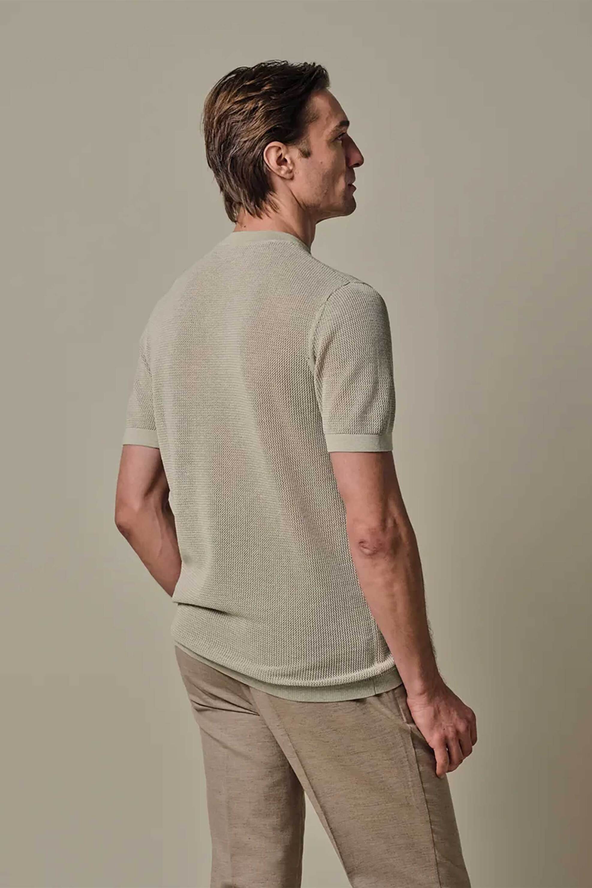 Profuomo Ανδρικό T-Shirt Structured Regular Fit - Ppxt10011E Μπεζ