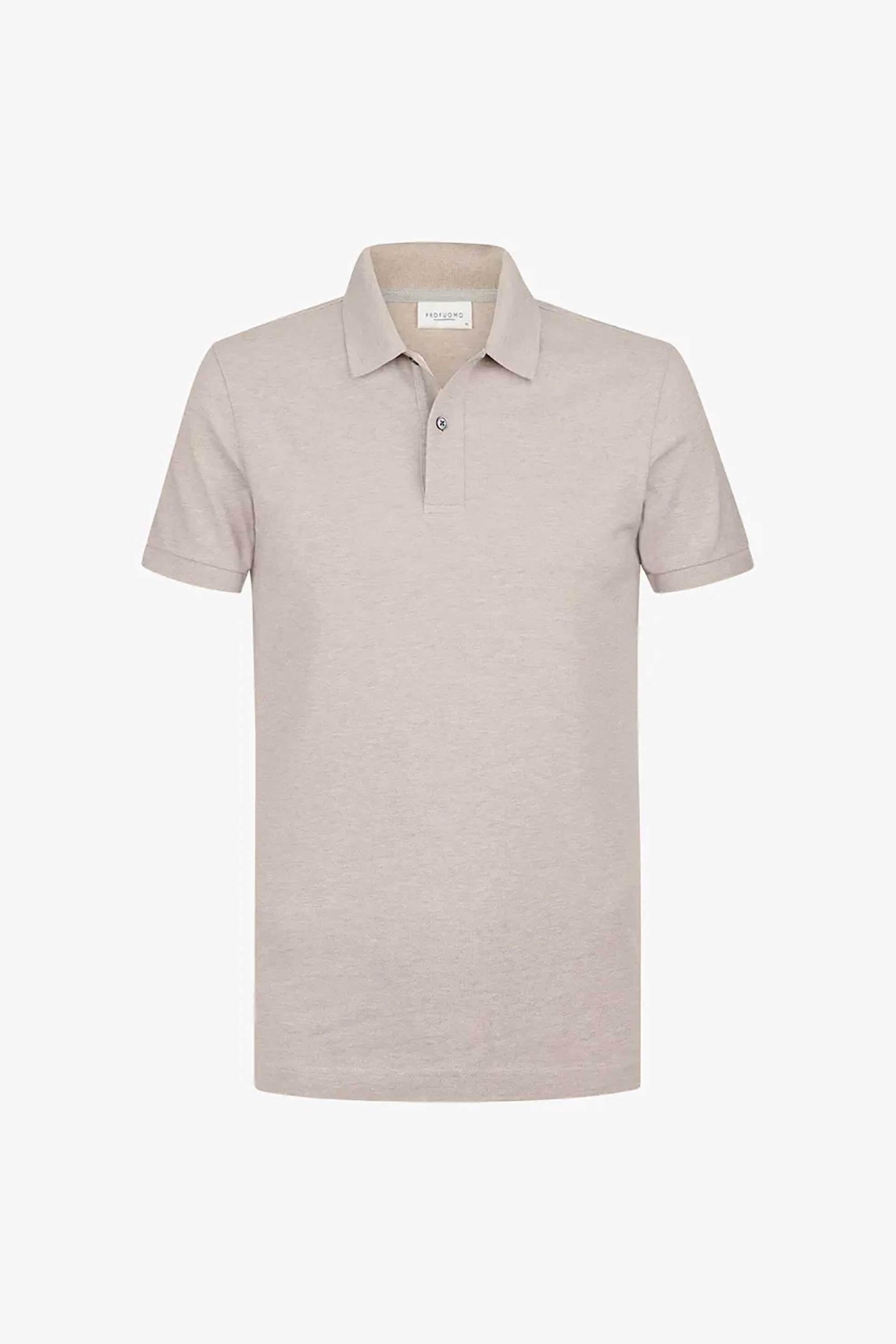 Profuomo Ανδρική Κοντομάνικη Μπλούζα Πόλο Πικέ Regular Fit - Ppxd10019C Μπεζ