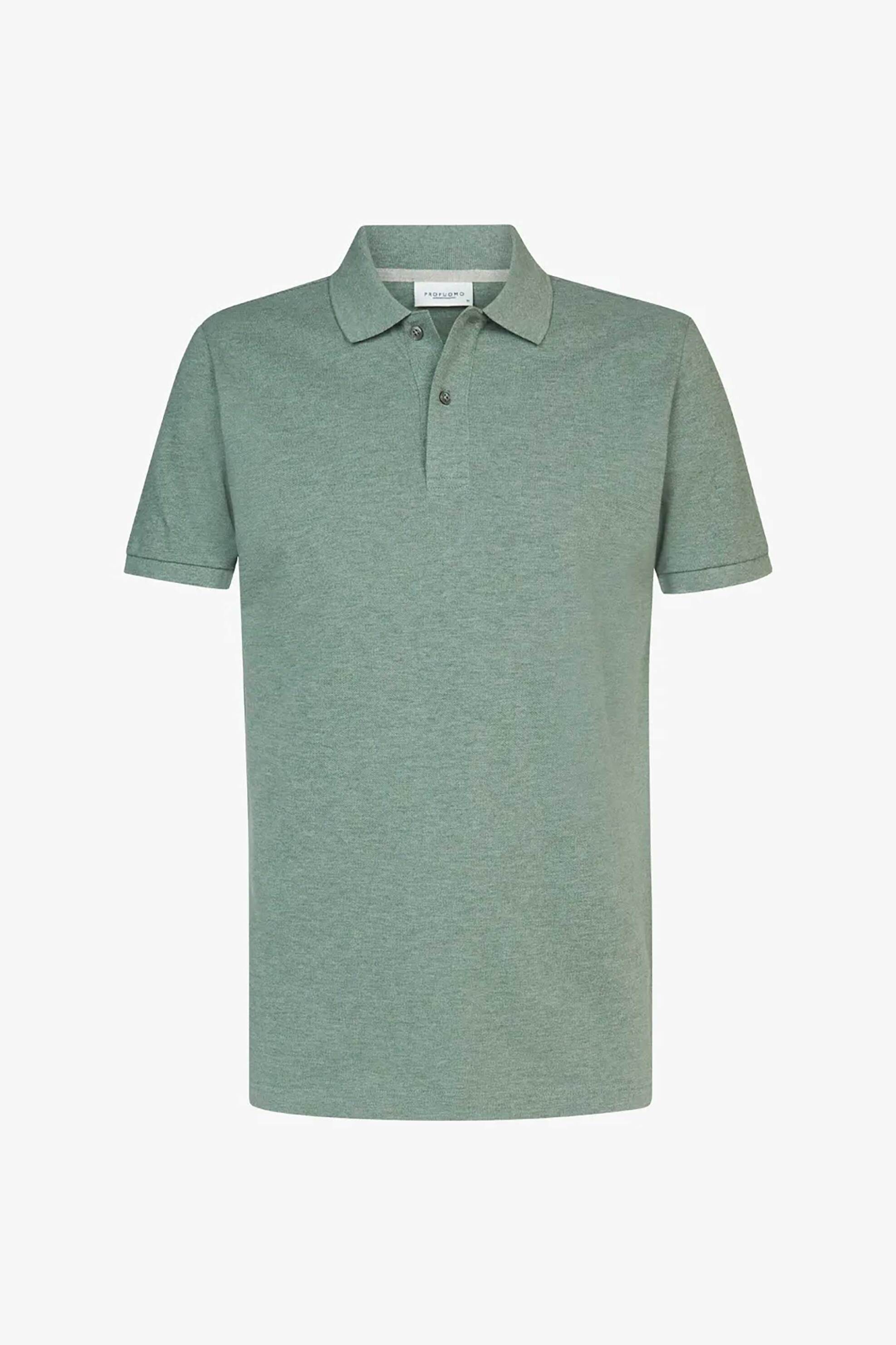 Profuomo Ανδρική Κοντομάνικη Μπλούζα Πόλο Πικέ Regular Fit - Ppxd10019K Πράσινο Ανοιχτό