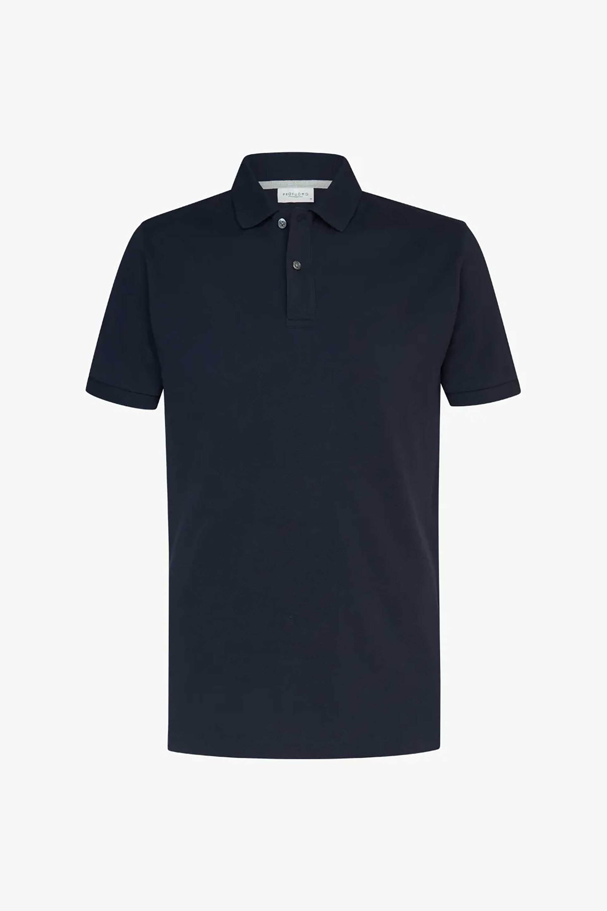 Profuomo Ανδρική Κοντομάνικη Μπλούζα Πόλο Πικέ Regular Fit - Ppxd10019Q Σκούρο Μπλε