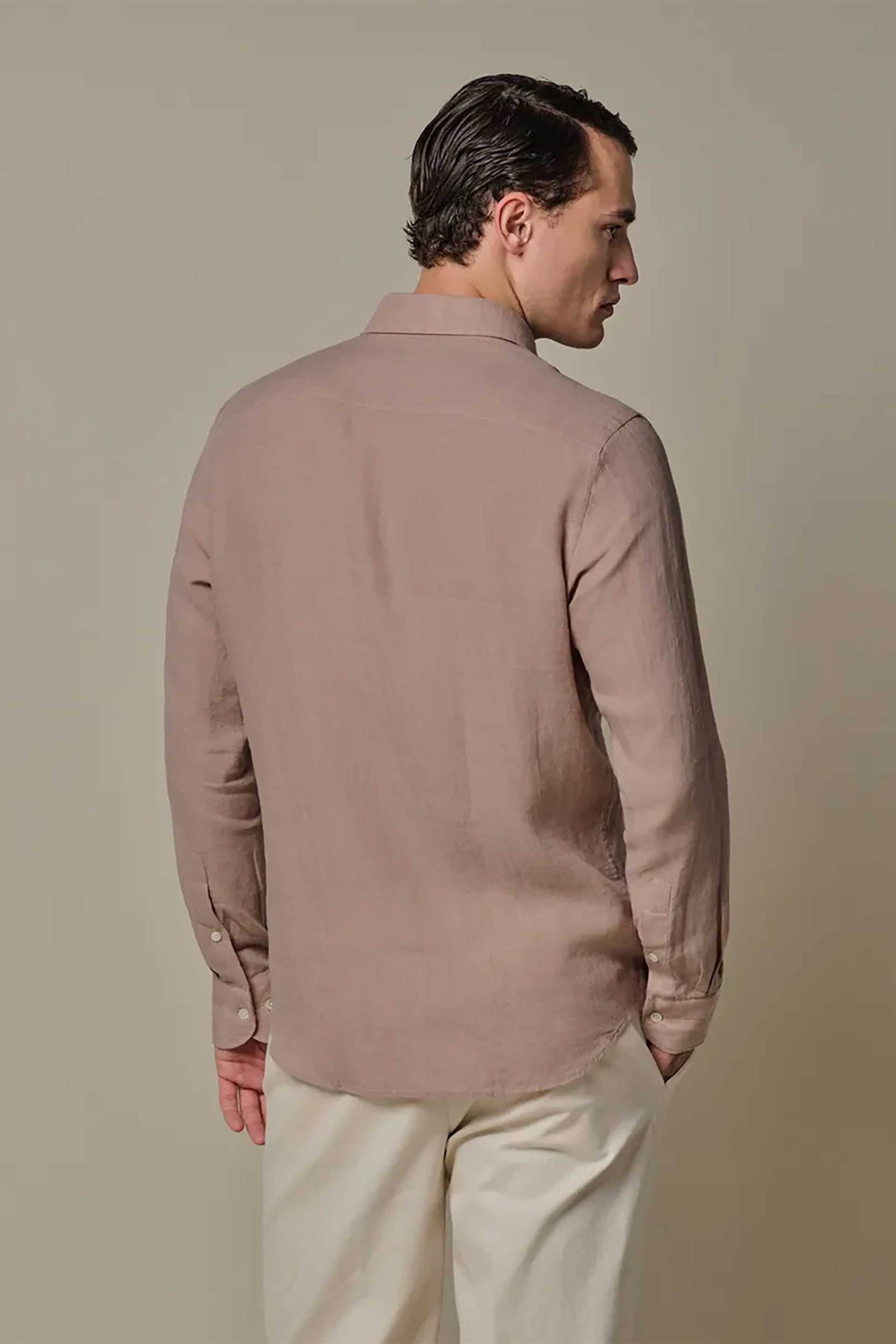 Profuomo Ανδρικό Λινό Πουκάμισο Slim Fit - Ppxh10017N Σάπιο Μήλο