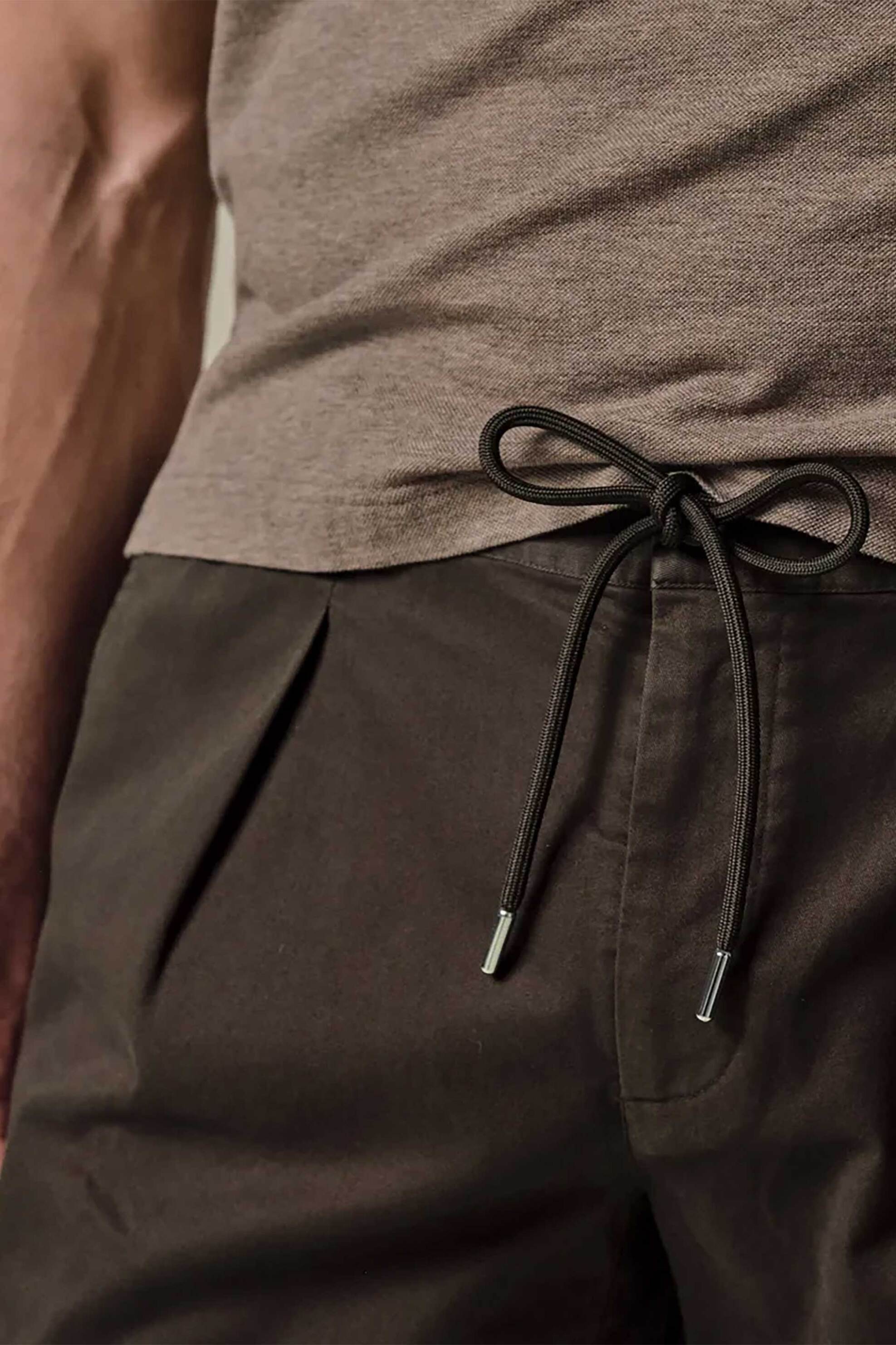 Profuomo Ανδρική Βερμούδα με Ελαστική Μέση Relaxed Fit - Ppxq10002A Καφέ