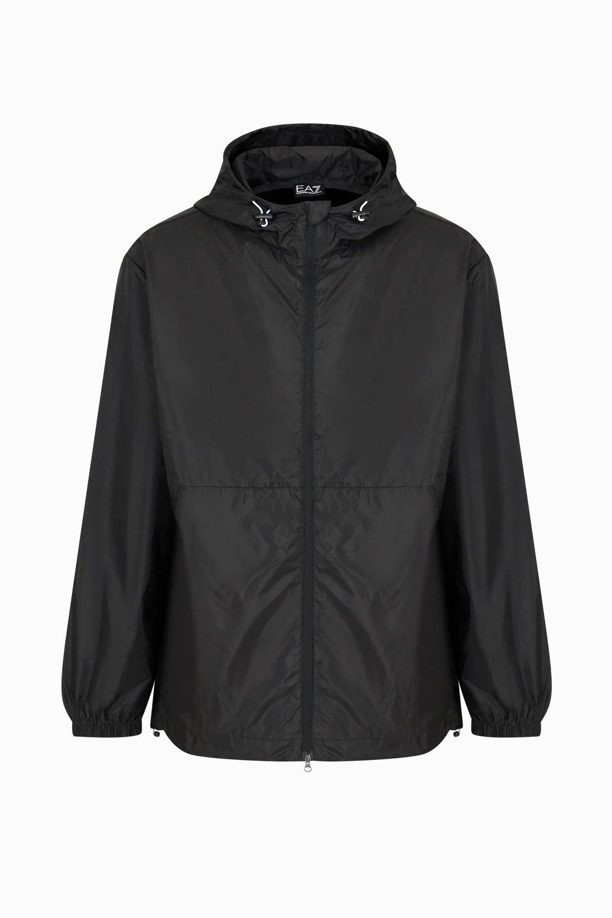 Ea7 Ανδρικό Αδιάβροχο Jacket με Κουκούλα Oversized Fit - 3Dpb01Pnfhz Μαύρο