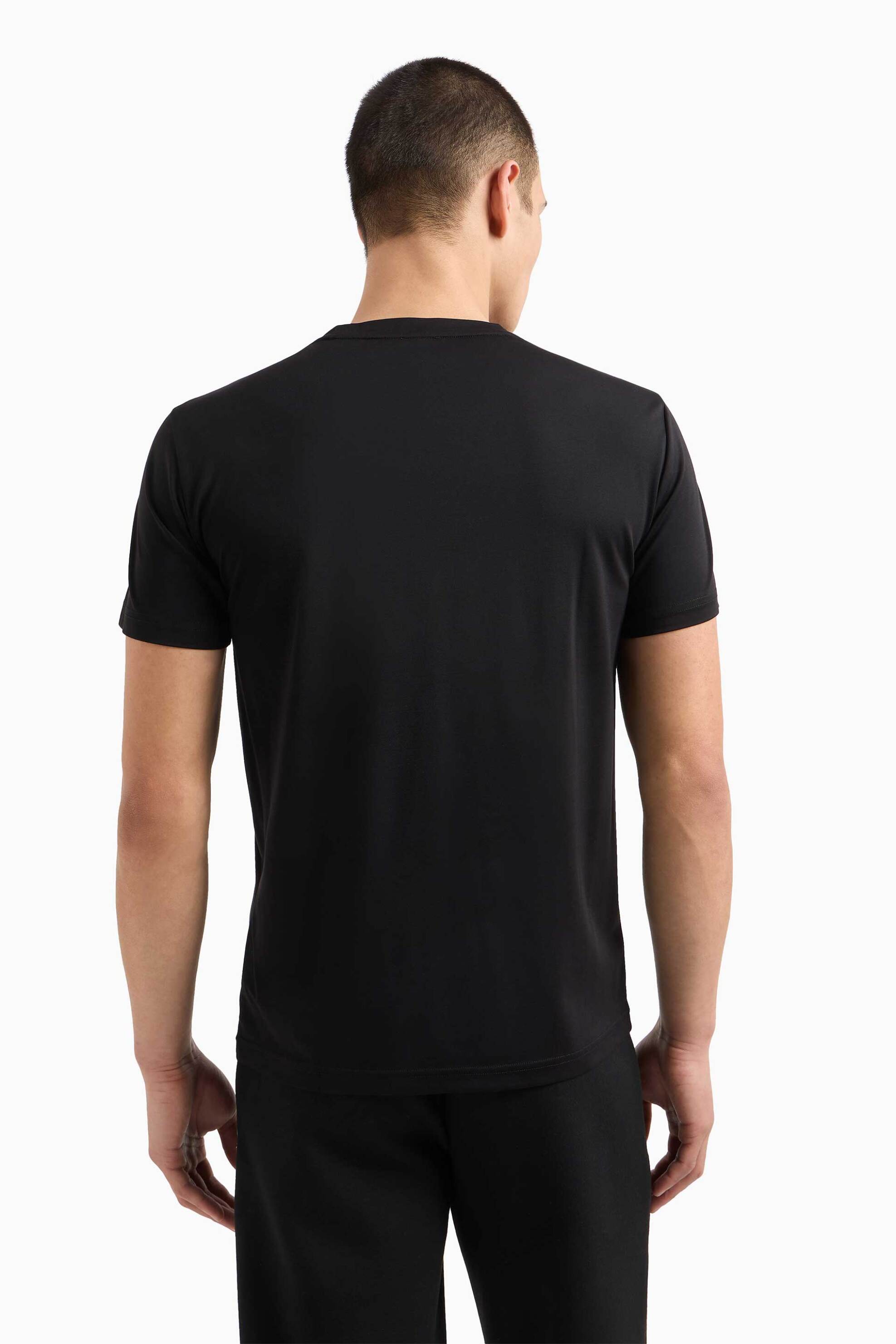 Ea7 Ανδρικό T-Shirt με Logo Patch Slim Fit - 8Npt16Pjrgz Μαύρο