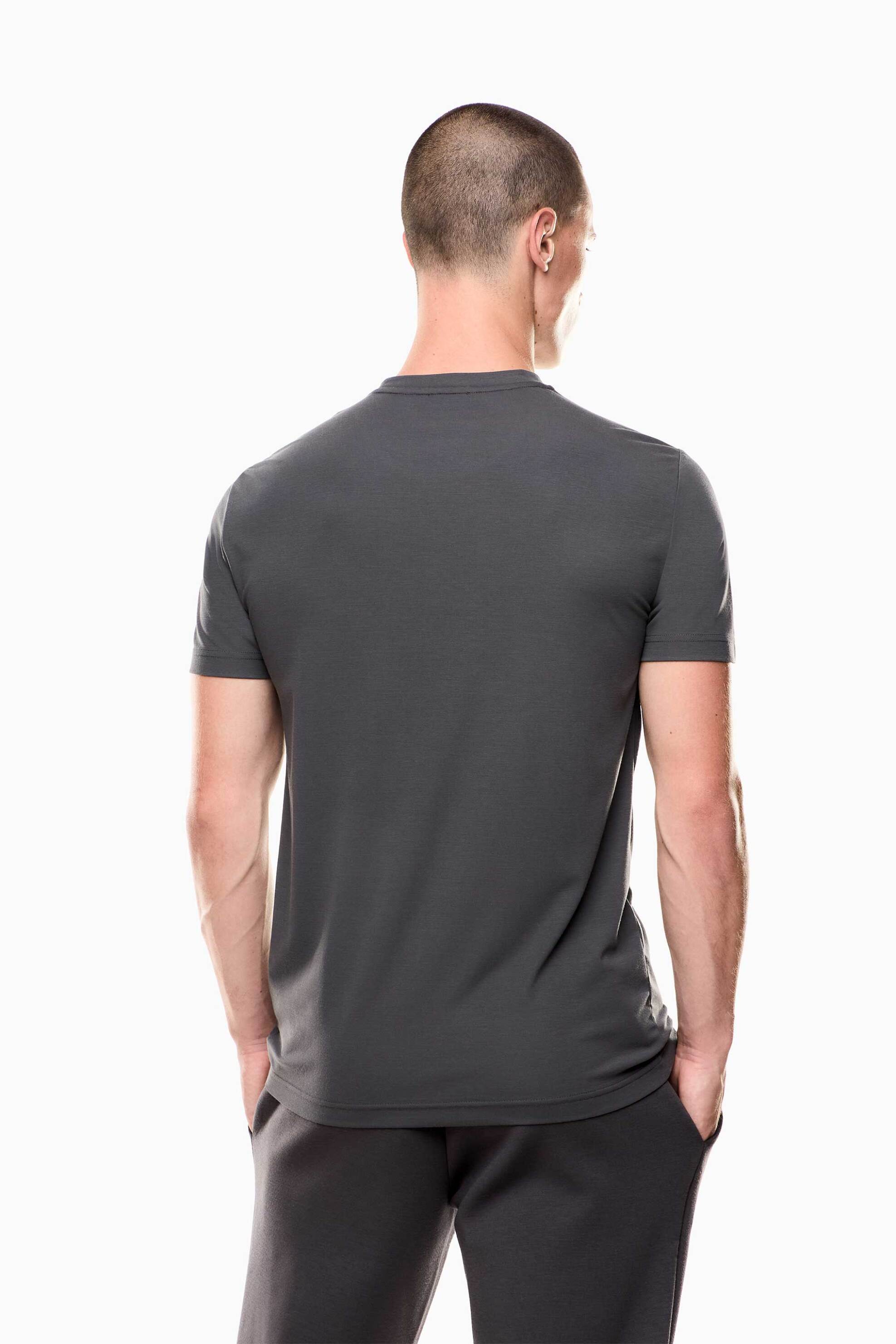 Ea7 Ανδρικό T-Shirt με Logo Patch Slim Fit - 8Npt16Pjrgz Ανθρακί