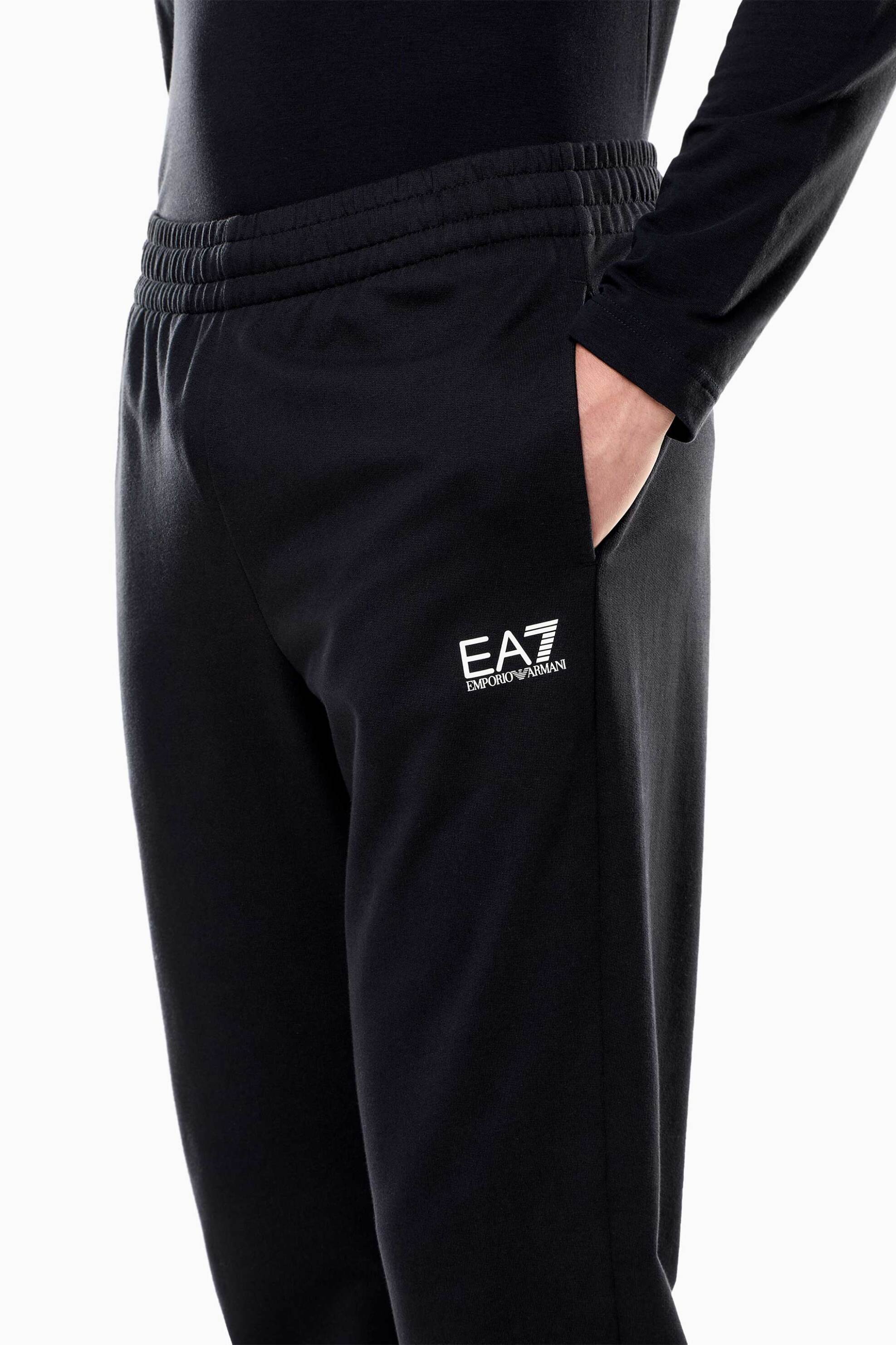 EA7 ανδρικό παντελόνι φόρμας με λογότυπο Slim Fit - 8NPP66PJVRZ Μπλε Σκούρο φωτογραφία