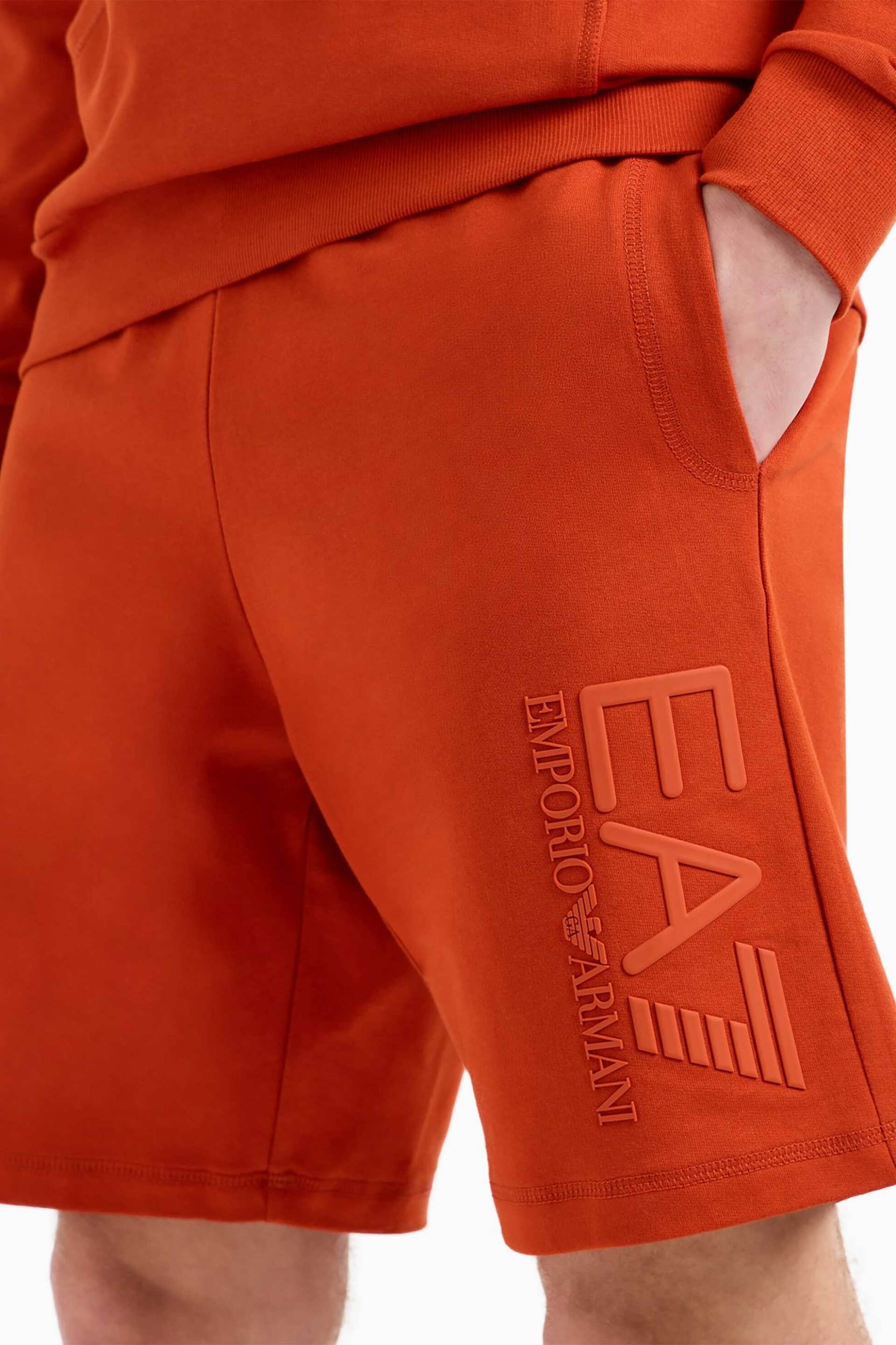 Ea7 Ανδρική Βερμούδα με Ανάγλυφο Λογότυπο Regular Fit - 7M000232Af13512 Πορτοκαλί