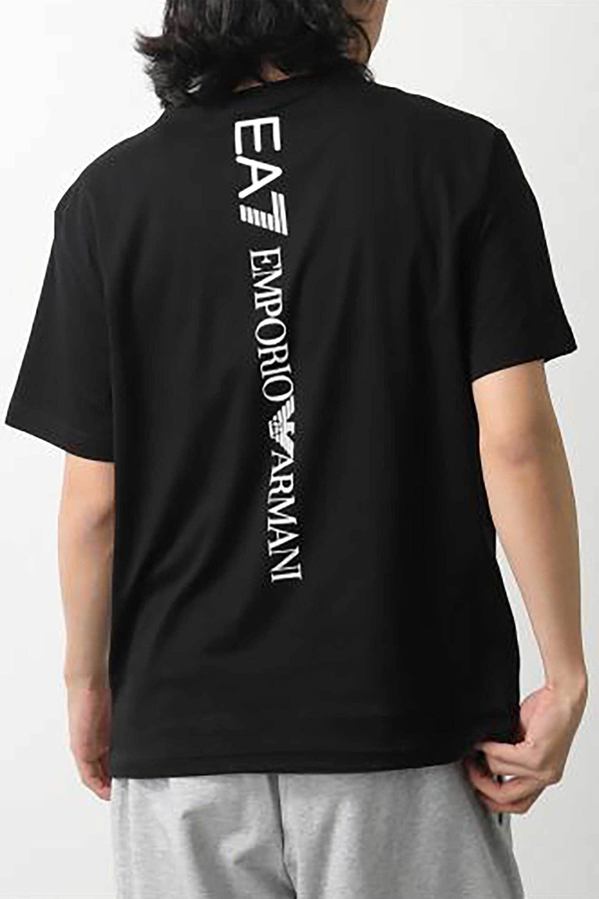 Ea7 Ανδρικό T-Shirt με Λογότυπο Στο Πίσω Μέρος - 7M000567Af10375 Μαύρο
