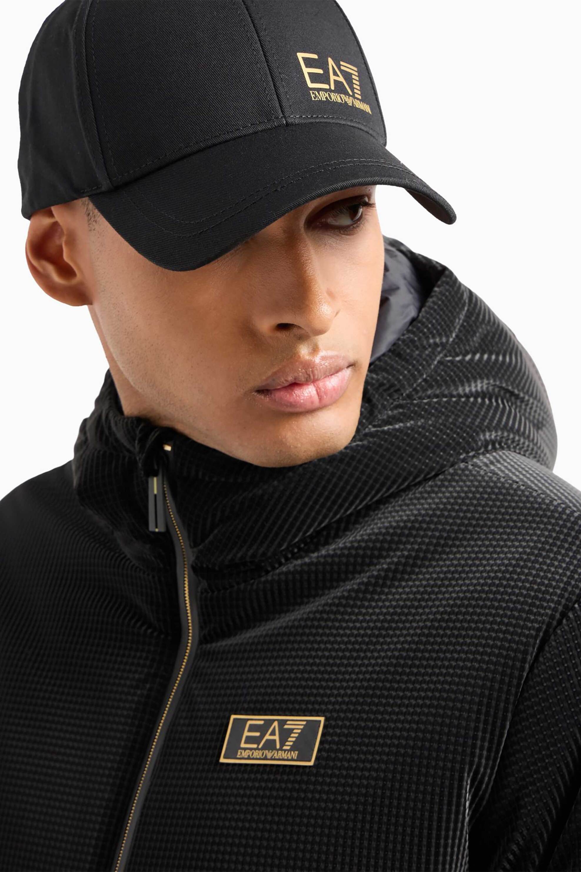 Ea7 Ανδρικό Καπέλο Jockey με Λογότυπο - 7X000005Af11989 Μαύρο