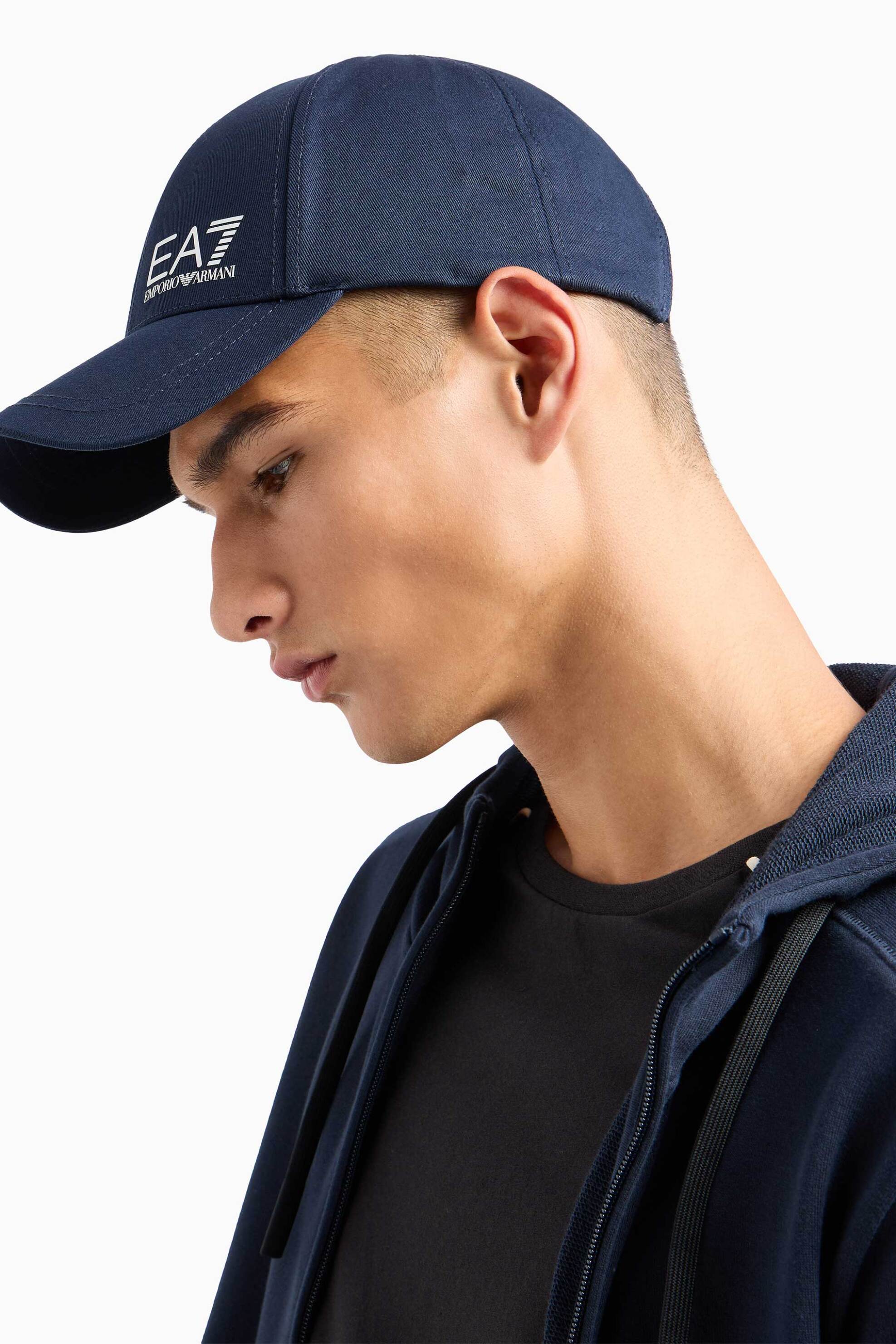 EA7 ανδρικό καπέλο jockey με λογότυπο - 7X000005AF11989 Μπλε Σκούρο φωτογραφία