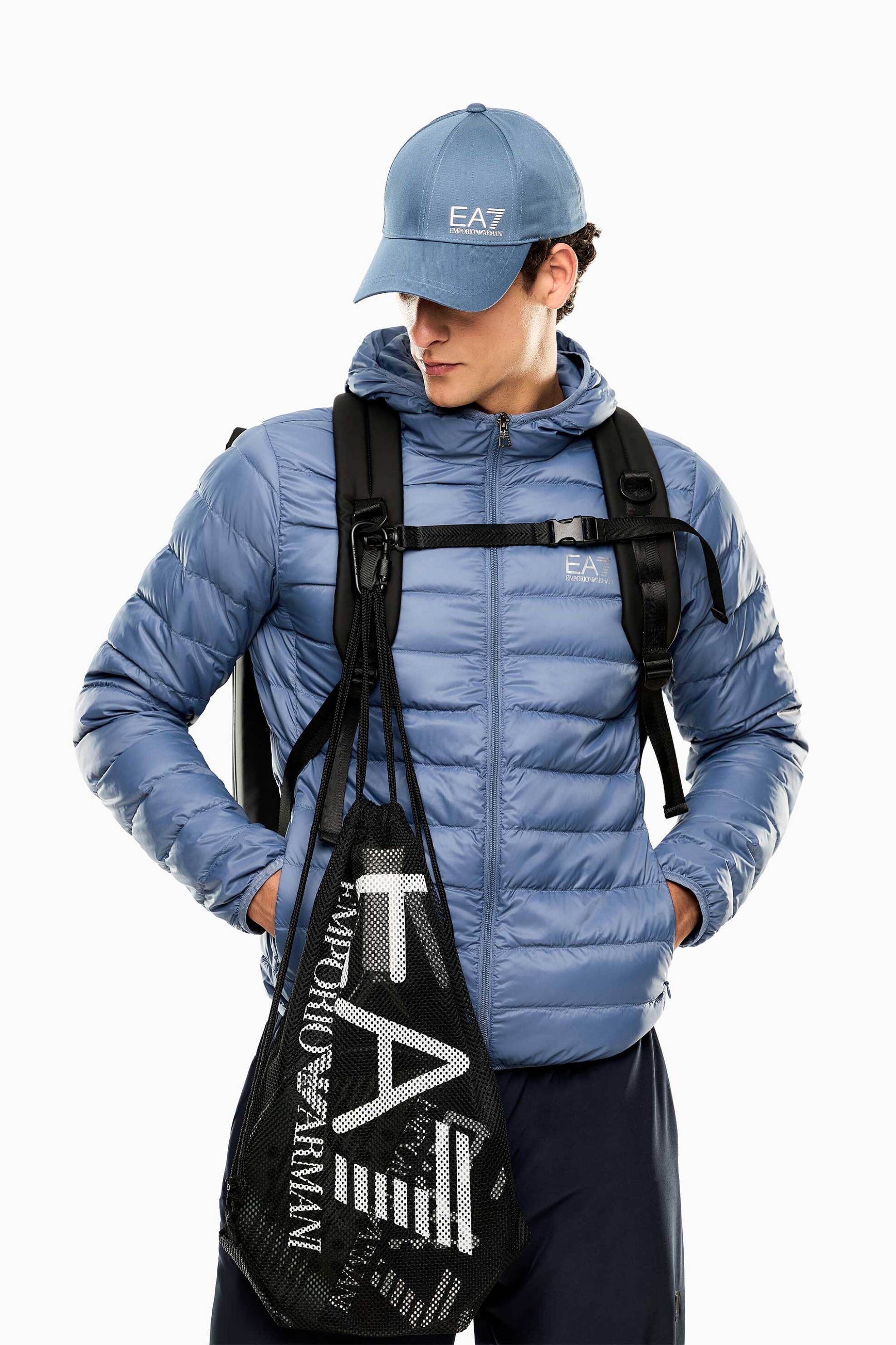 Ea7 Ανδρικό Καπέλο Jockey με Λογότυπο - 7X000005Af11989 Μπλε
