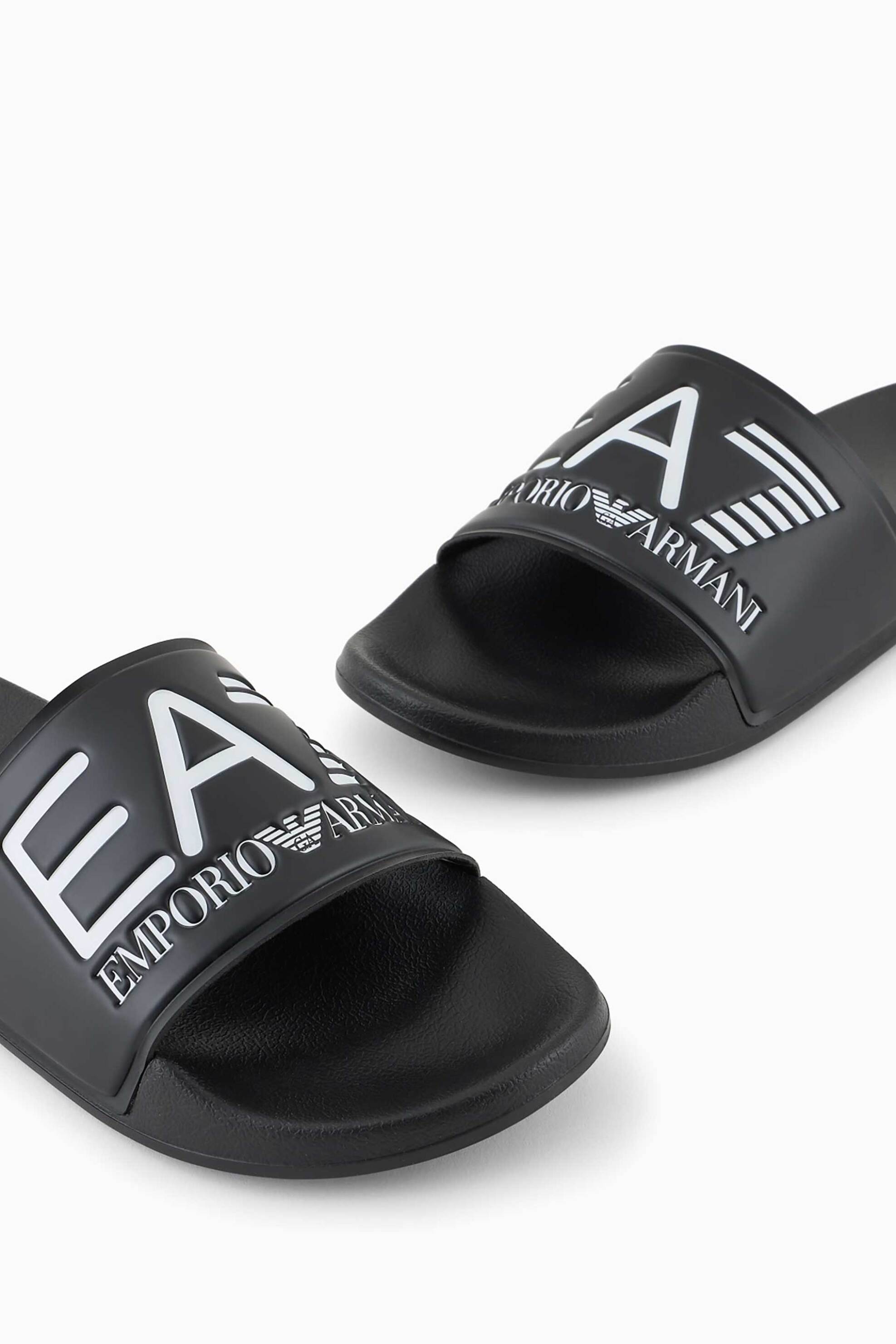 EA7 ανδρικές σαγιονάρες με ανάγλυφο contrast logo - 7X000108AF15118 Μαύρο φωτογραφία