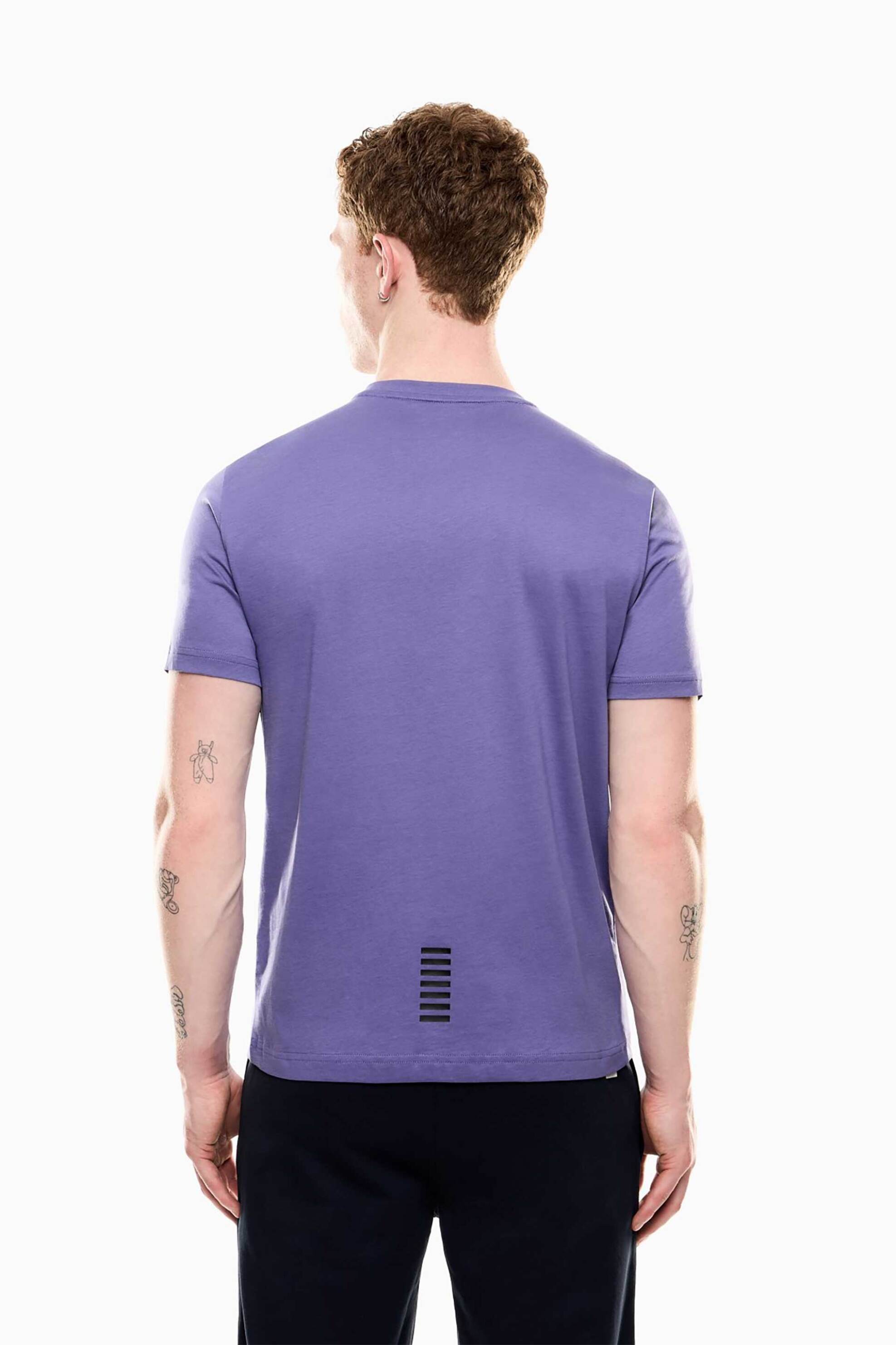 Ea7 Ανδρικό T-Shirt με Λογότυπο - 8Npt25Pjvpz Μωβ