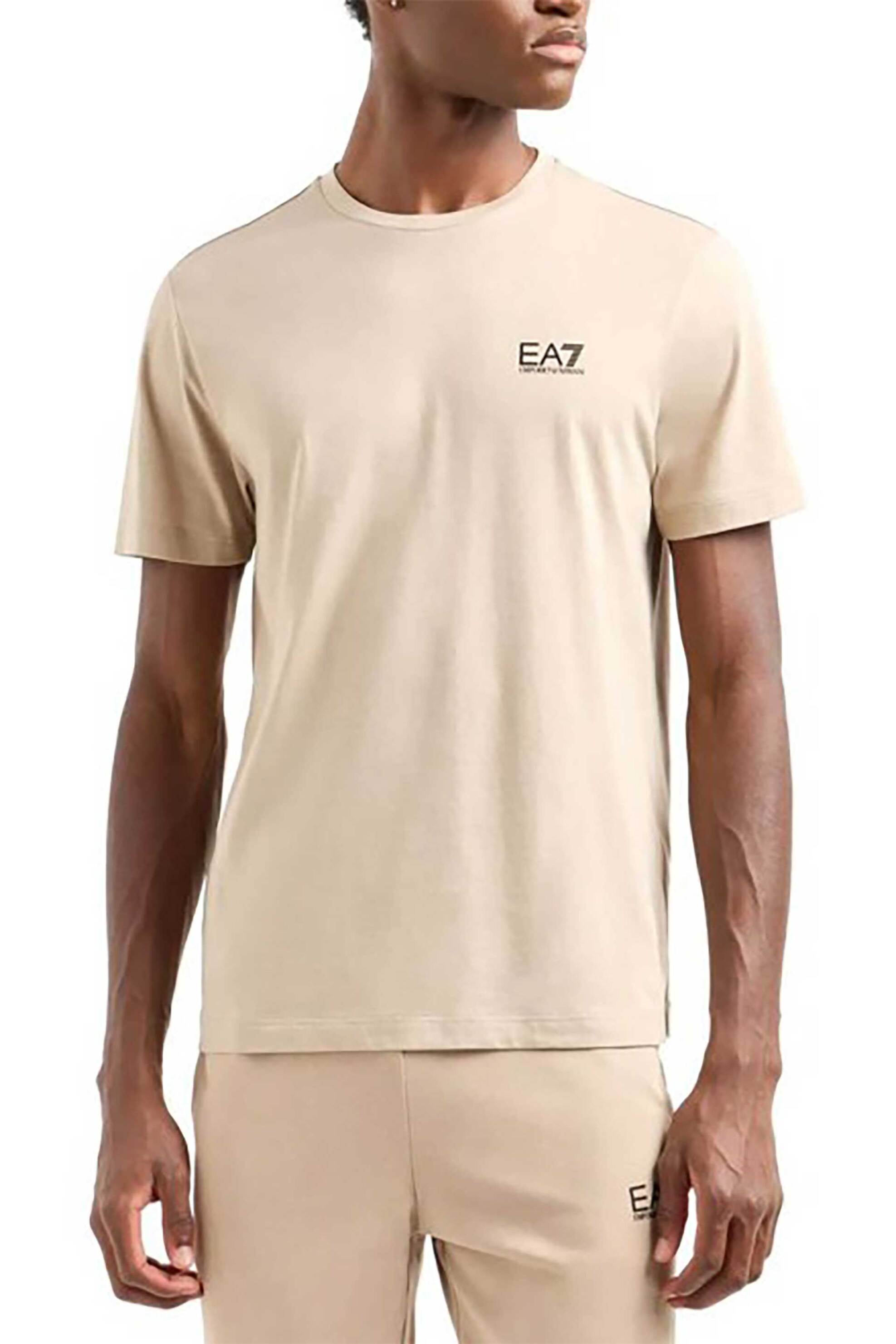 EA7 ανδρικό T-Shirt με λογότυπο - 8NPT25PJVPZ Μπεζ