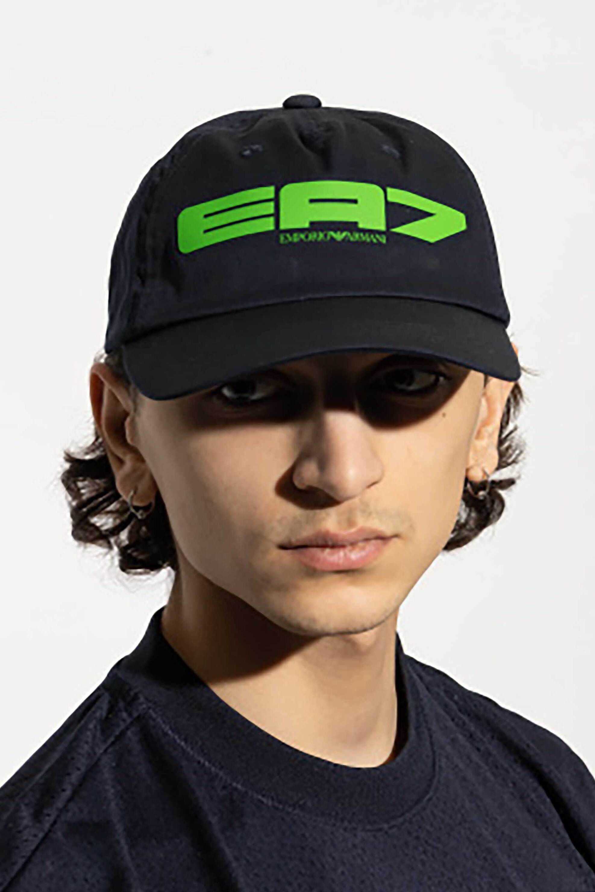 Ea7 Ανδρικό Καπέλο Jockey με Λογότυπο - 7X000053Af13644 Μπλε Σκούρο