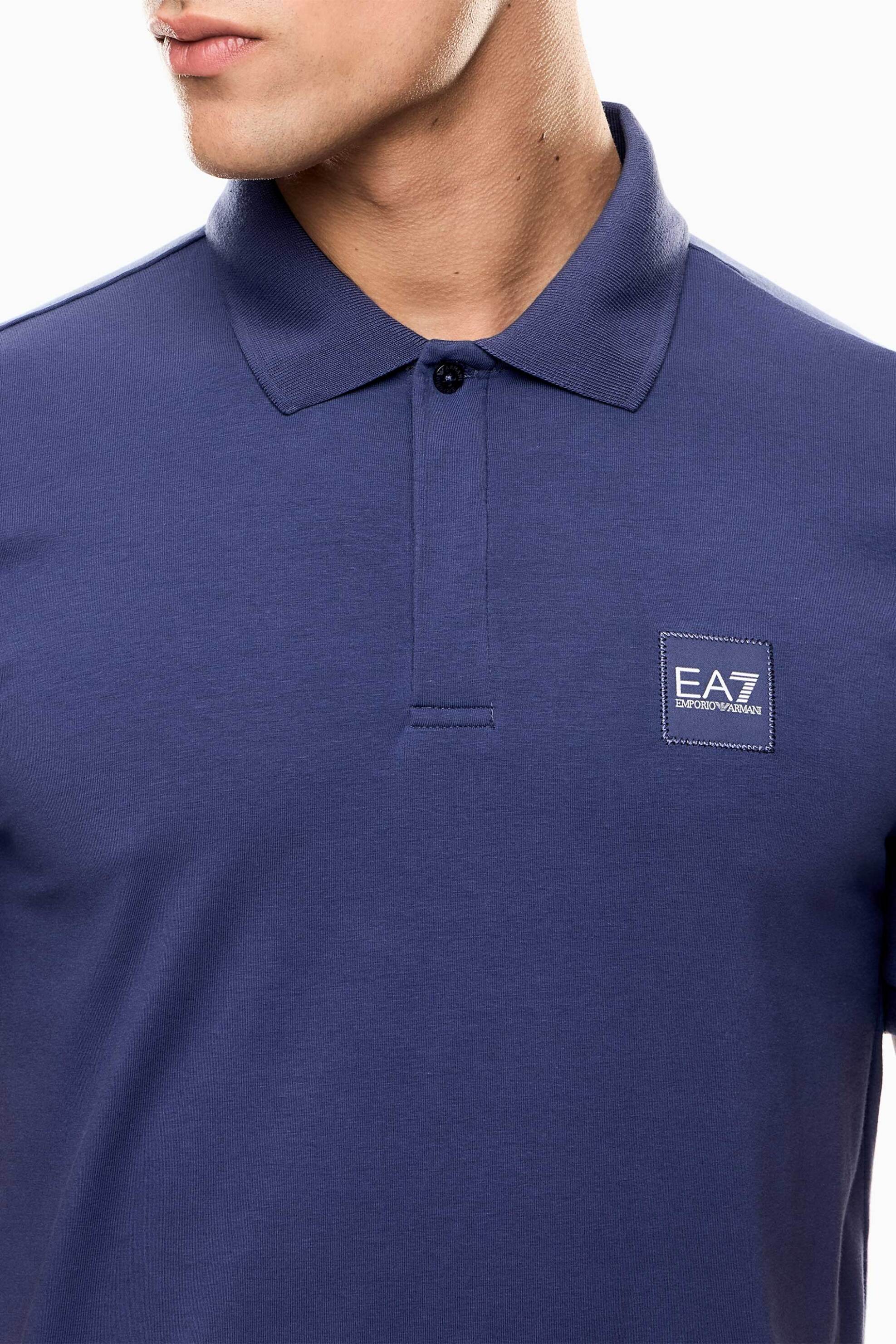 EA7 ανδρική μπλούζα πόλο με logo patch Regular Fit - 7M000901AF10373 Μπλε Σκούρο φωτογραφία