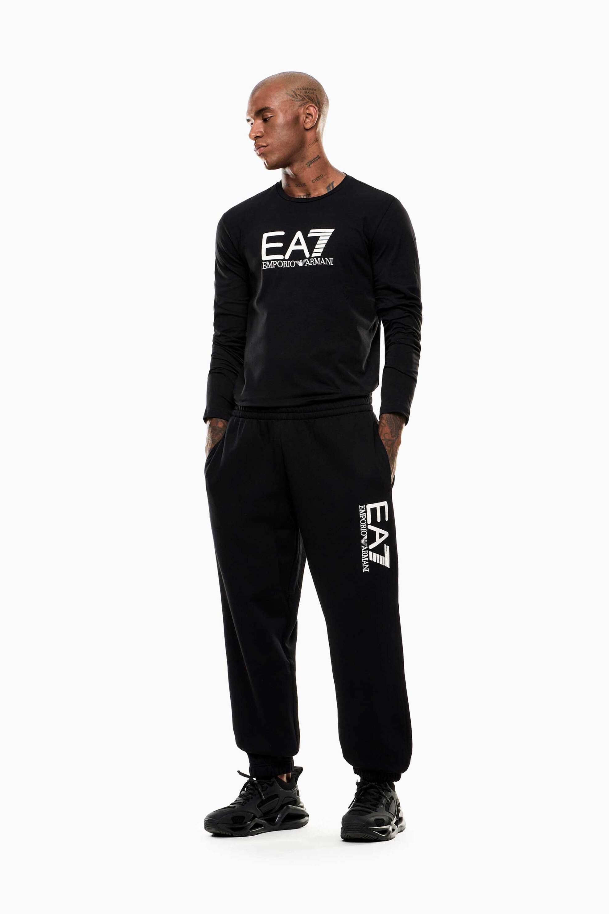 EA7 EA7 ανδρικό παντελόνι φόρμας με λογότυπο Modern Fit - 7M000911AF10377 Μαύρο