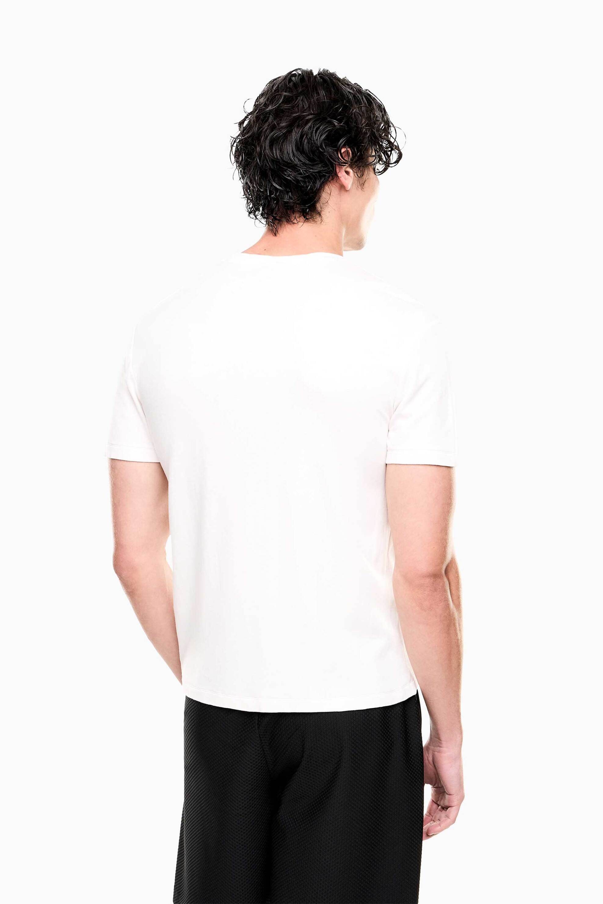 Ea7 Ανδρικό T-Shirt με Logo Patch Regular Fit - 7M001331Af13739 Λευκό